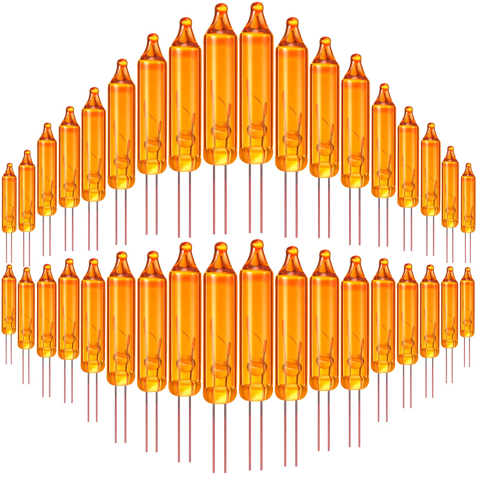 Mudder 60 Count 2.5v Christmas Lights Mini Incandescent Wire String Lights Replacement Bulbs Indoor Outdoor Halloween Christmas Light Decorations(Orange)