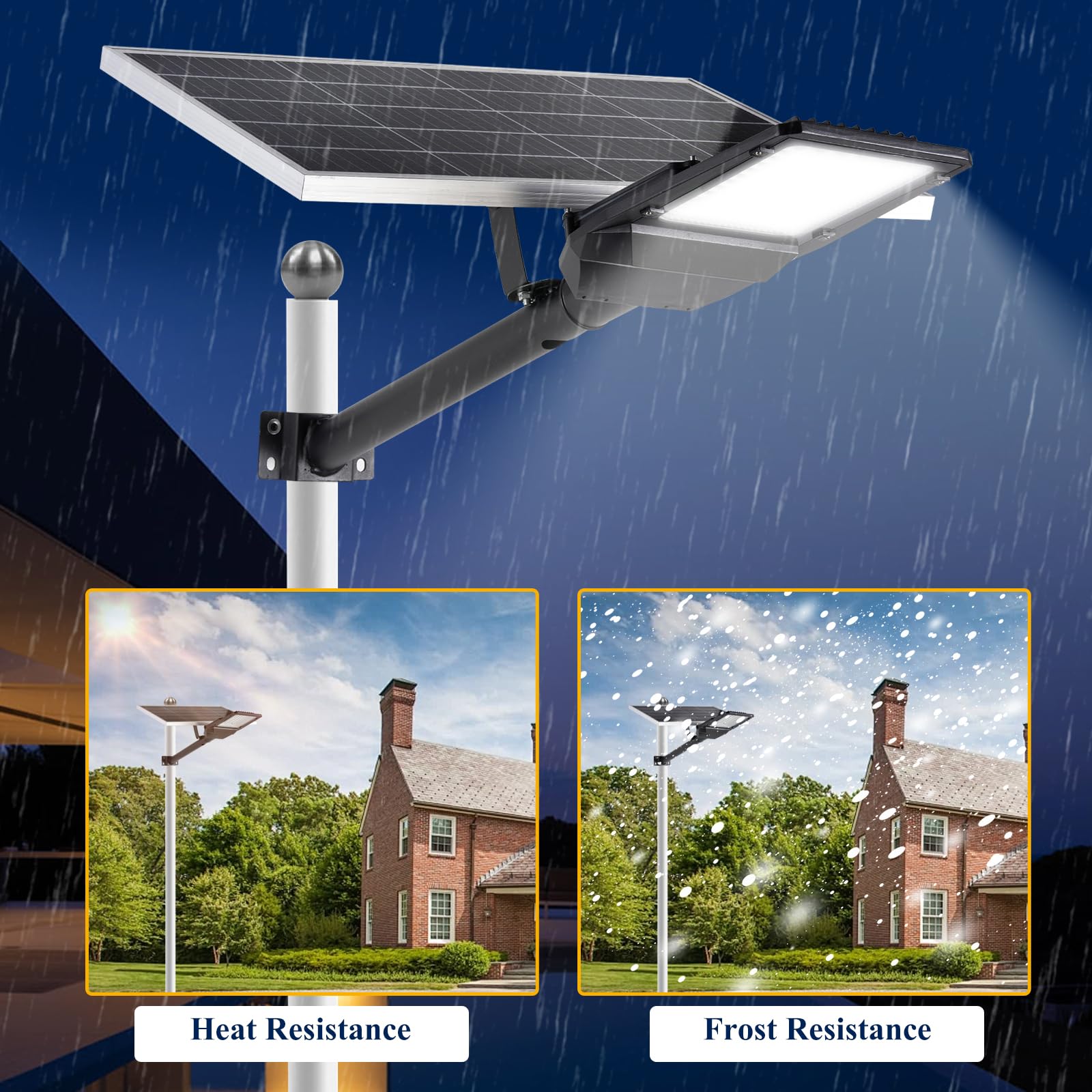 QMXINEYU 8000W Solar Street Lights Outdoor - 6500K Solar Lights Outdoor Waterproof Dusk to Dawn, High Brightness Street Light So