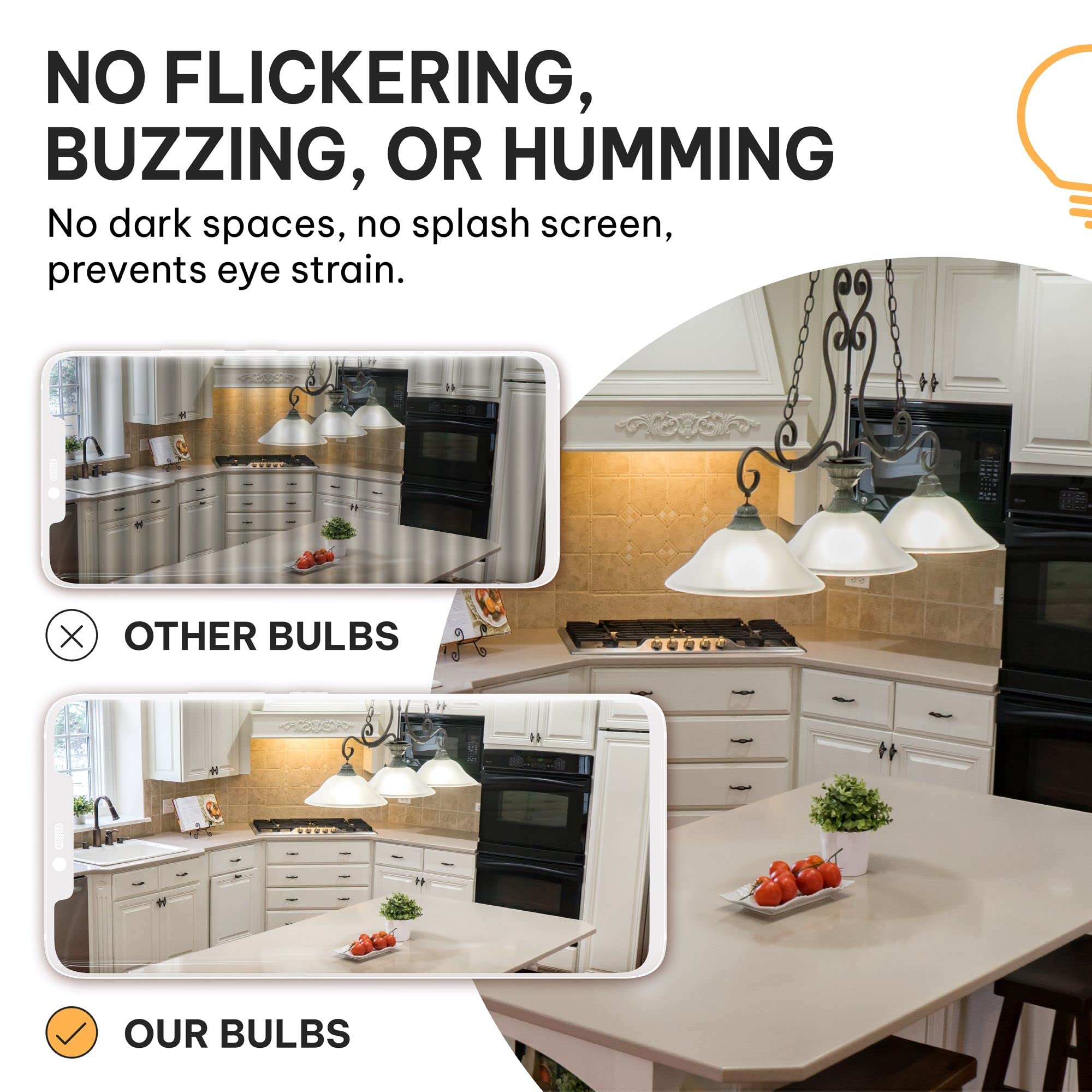 Hudson Bulb Co. 4W Led Candelabra Bulbs - 3000K Dimmable T6/U, 6 Pack, E12 Small Base, Warm White, Ul Listed