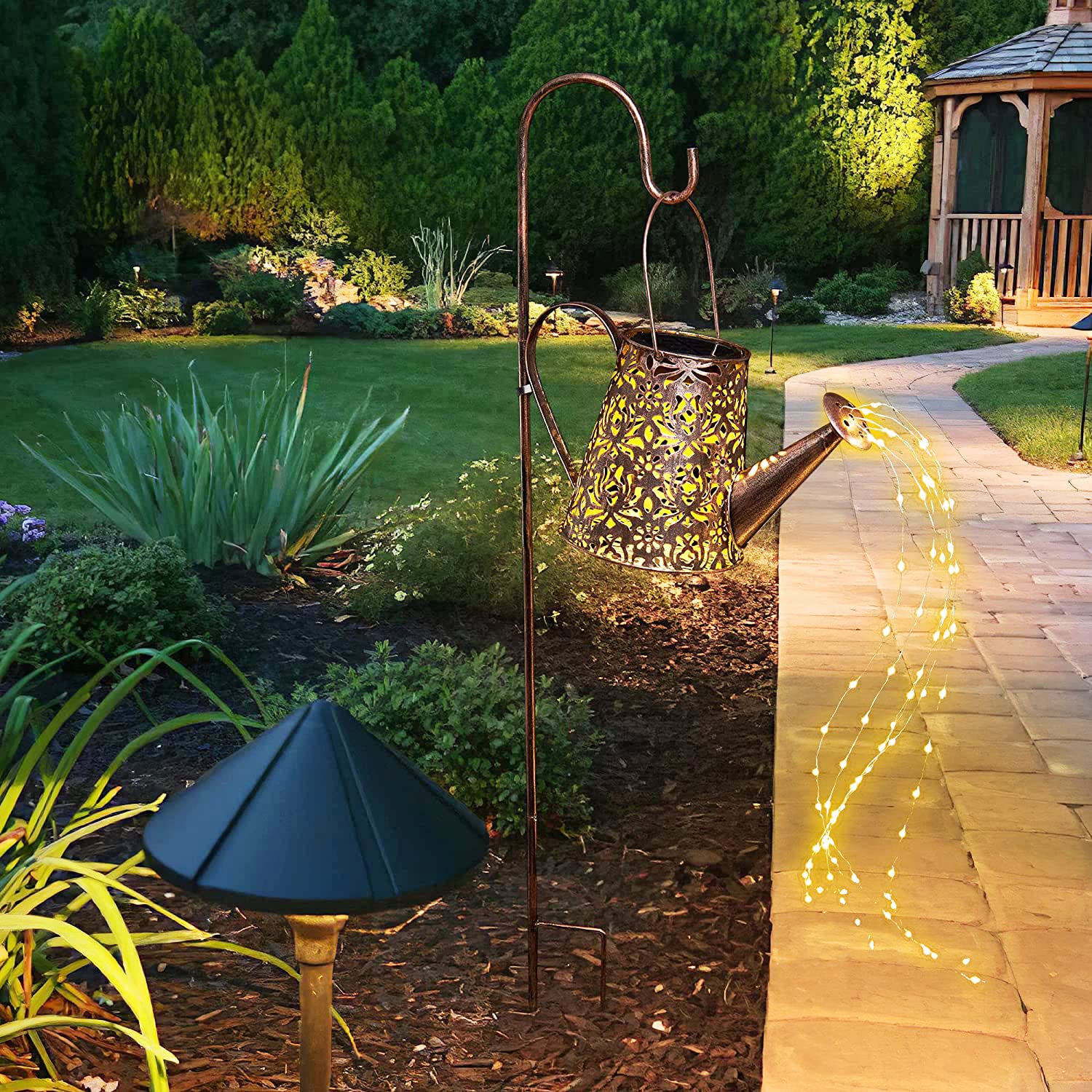 ZUSONUD Solar Lights Outdoor Garden Decorations, Iron Watering Can Lantern, Large, Warm White, Model KTL0310