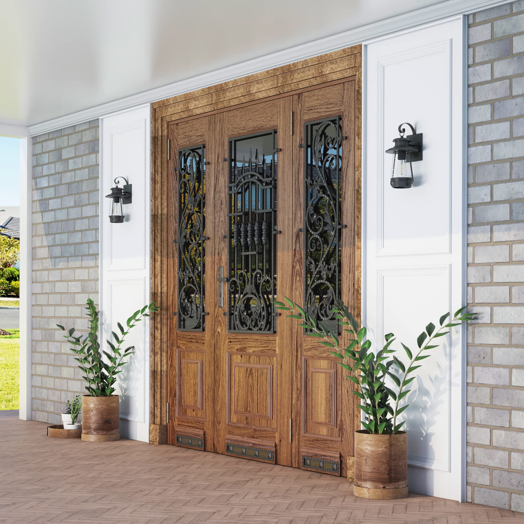 Prominence Home Matte Black Farmhouse Outdoor Wall Sconce Lantern - Wet Rated Coach Light