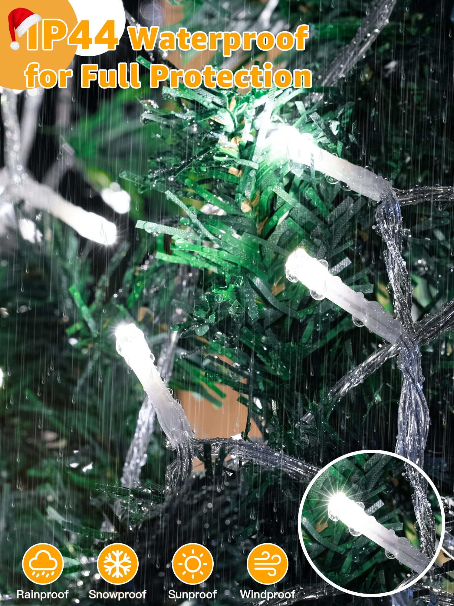 Guhope Christmas Lights 600Led 98Ft, Waterproof Outdoor String Lights With Remote And Timer, 8 Modes Dimmable Fairy Lights For I