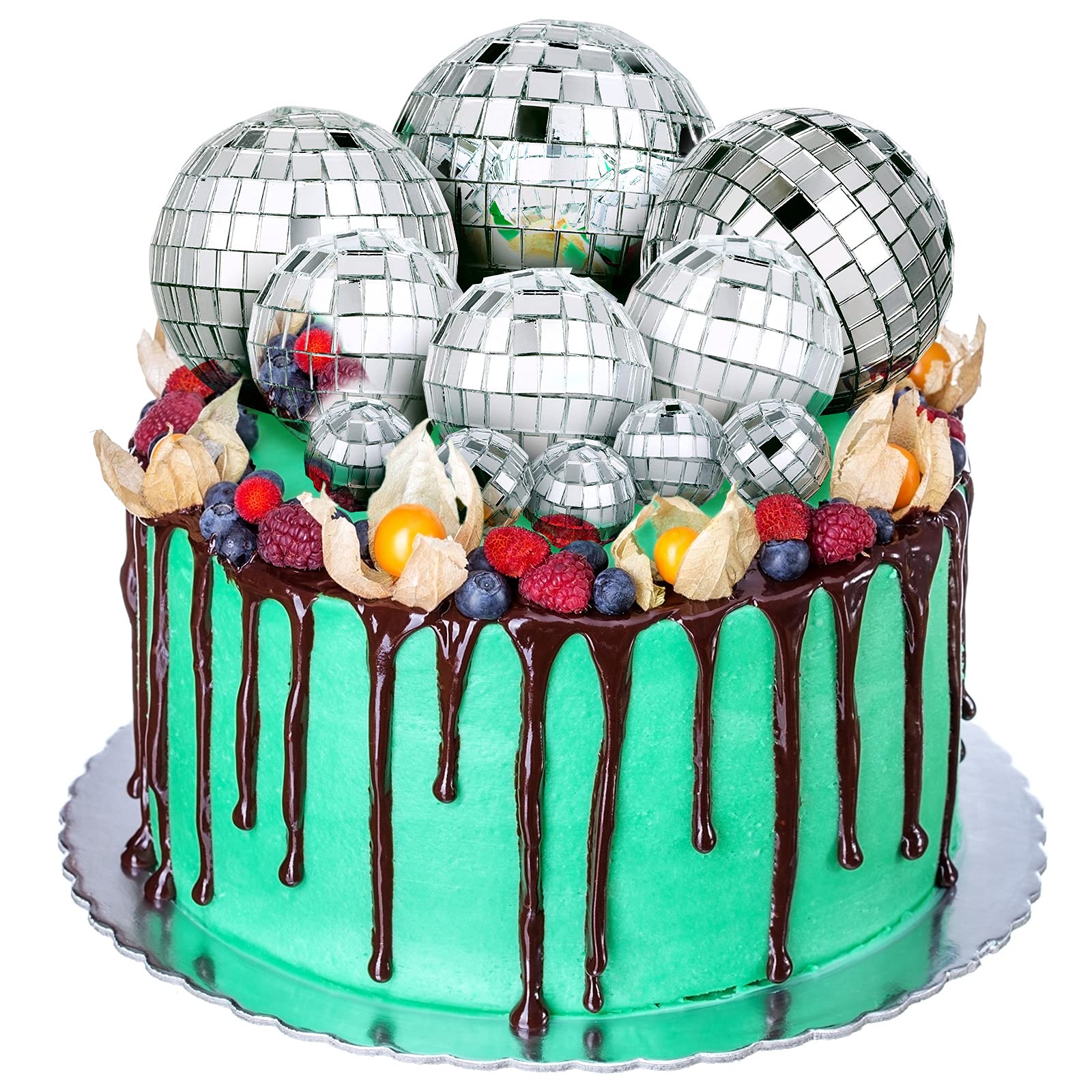Jetec 11 Pcs Disco Ball Cake Toppers Disco Ball Birthday Party Decorations Small Disco Ball Table Centerpiece Decor for 70s Disc