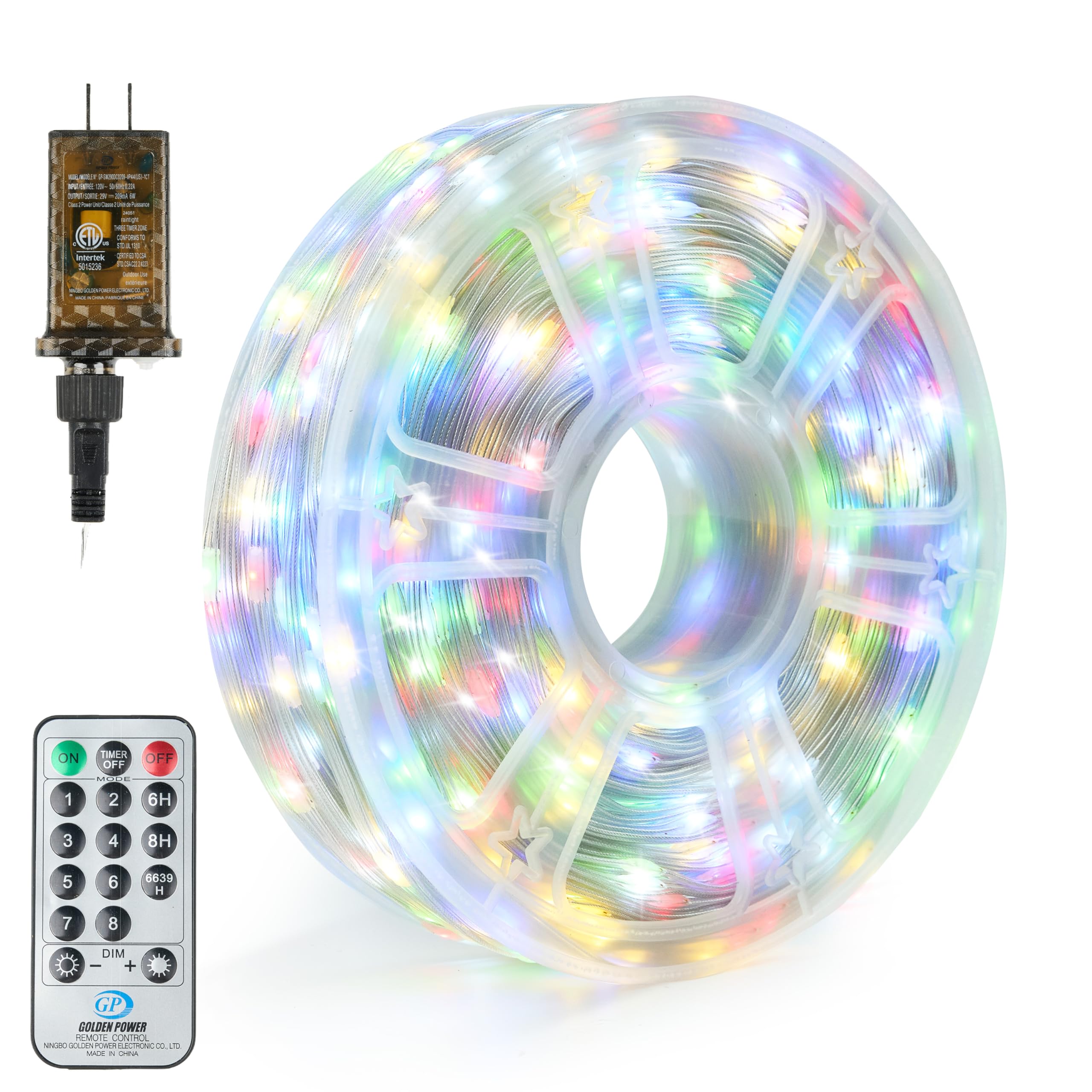 Joiedomi 1200 LED Christmas Lights Outdoor 394 FT Multicolor Christmas Tree Lights with 8 Modes Timer  PVC Clear Wire String Lights with Reel for Indoor Outdoor Holiday Xmas Eve Night Decorations