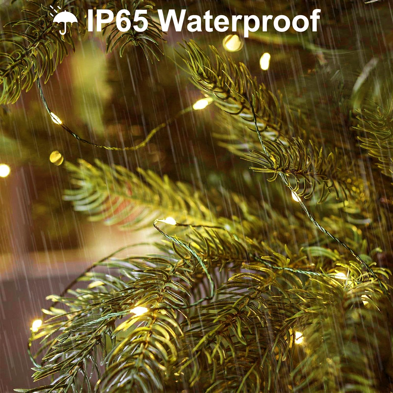 Dealbeta 4 Pack Battery Operated Fairy Lights, 50 Led Warm White Starry String Lights, Dark Green Wire