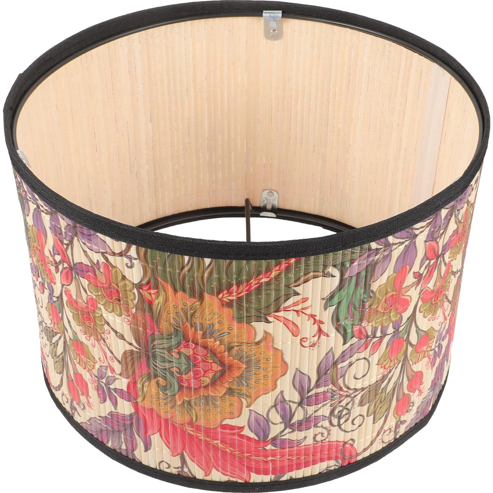 Uonlytech Bamboo Woven Lampshade 11.81 Inch Printed Table Lamp Shade for Bedroom Dining Room Rustic Home Decor Replacement