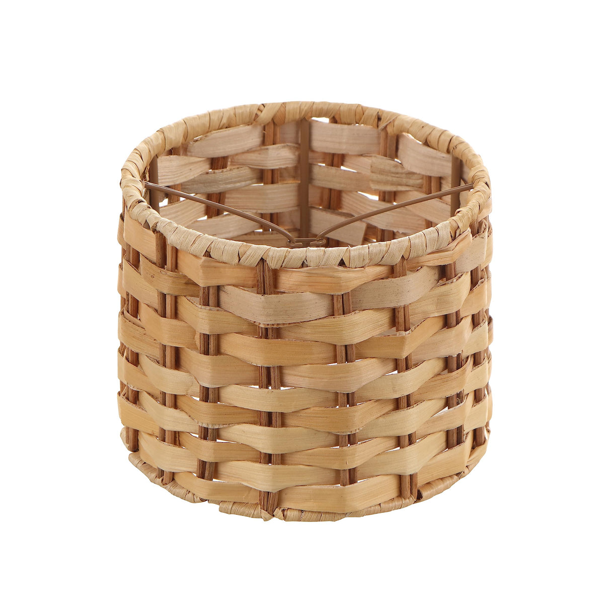 Aspen Creative 50501-1, Drum Clip-On Chandelier Lamp Shade, Natural Banana Leaf, 5&quot; Top x 5&quot; Bottom x 4&quot; Slant Height