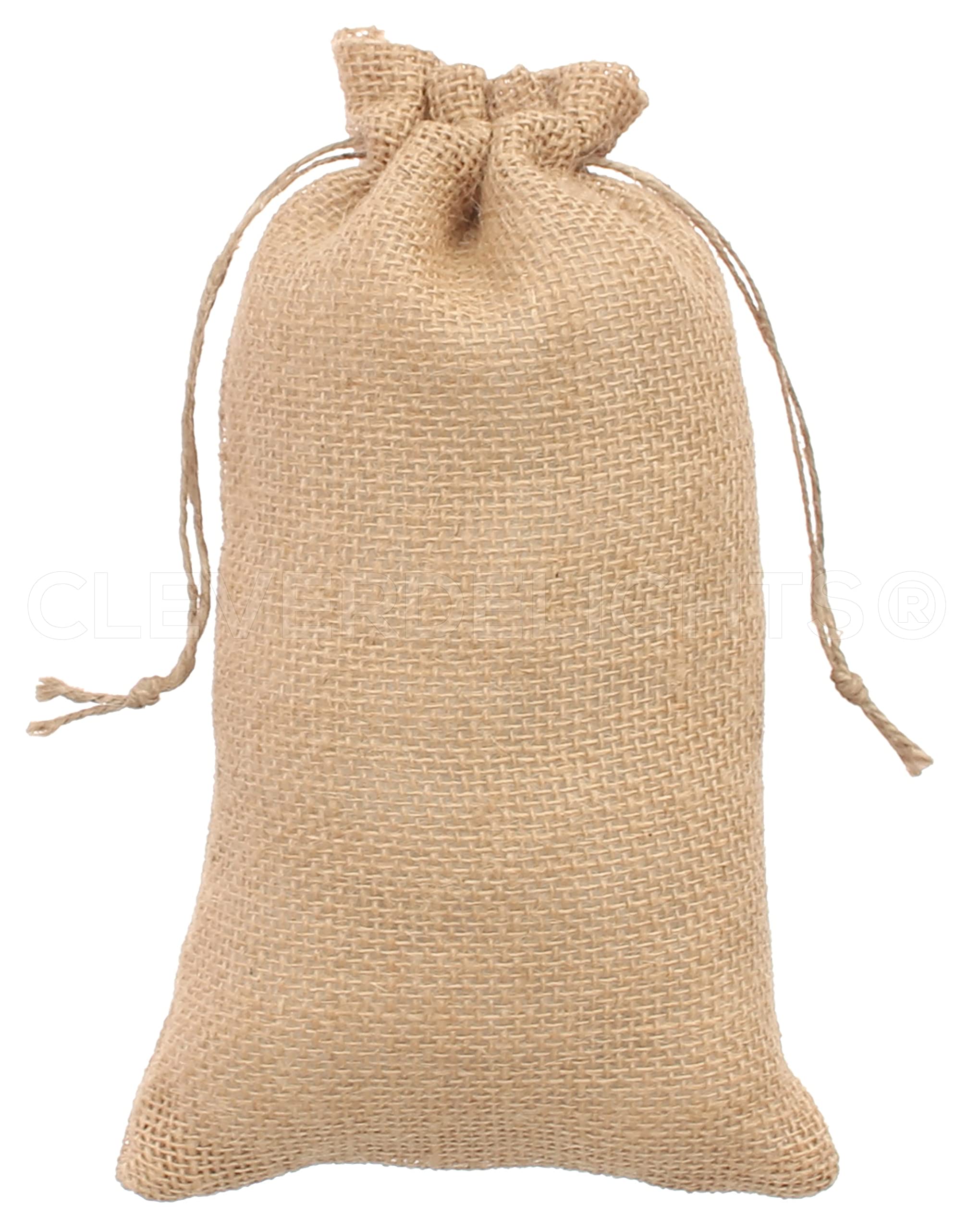 Cleverdelights 6'' X 10'' Burlap Bags - 25 Pack - 6X10 Inch Jute Burlap Drawstring Sacks