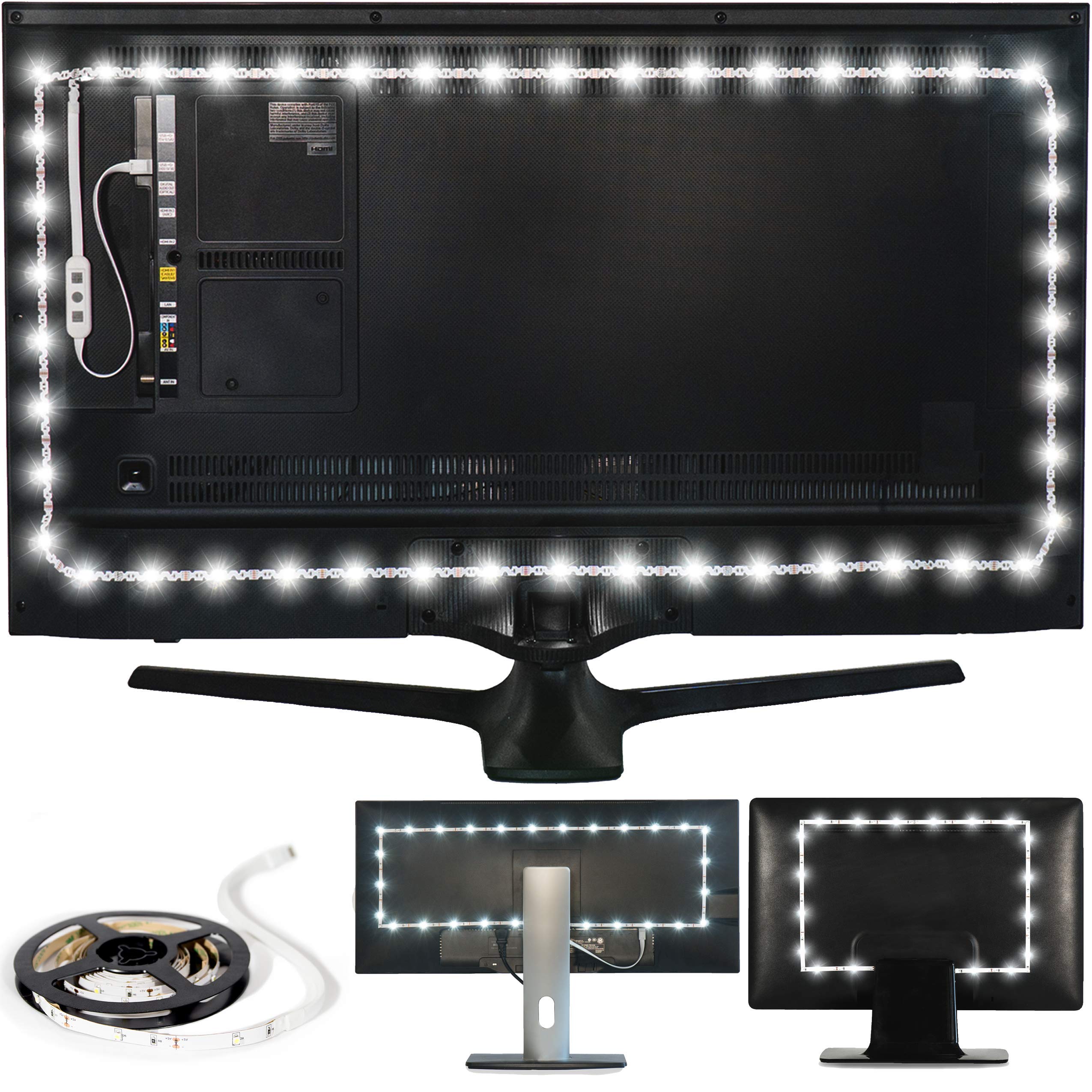 Power Practical Led Lights For Tv Backlight - Luminoodle  Usb Powered Tv Led Light Strip W/ Bias Ambient Lighting For Home Theater - True White - Size (24-29  Tv)