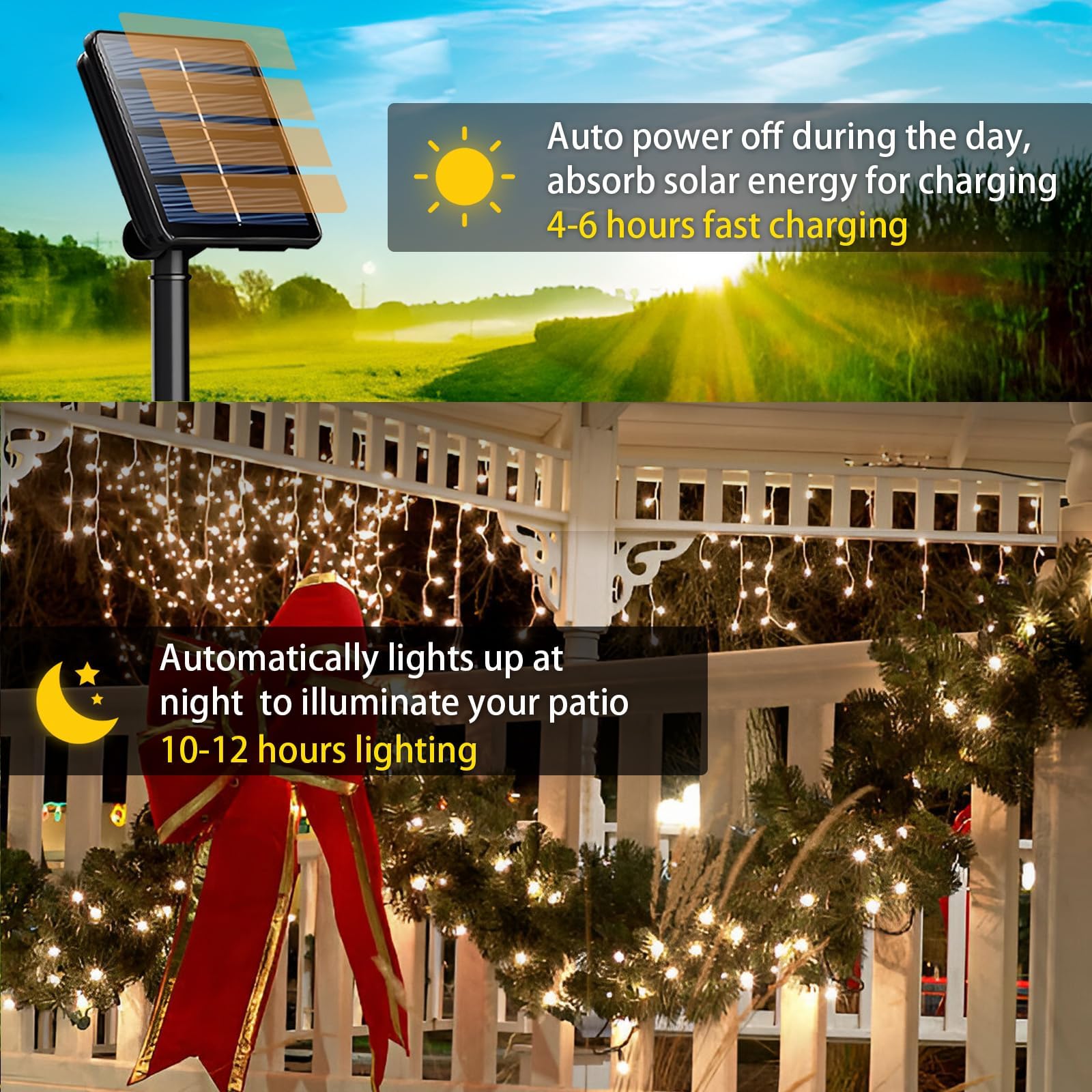 Syouhome 4 Pack Solar String Lights Outdoor, 400 Led Extra-Long 156Ft Solar Lights Outdoor With 8 Lighting Modes, Ip65 Waterproo