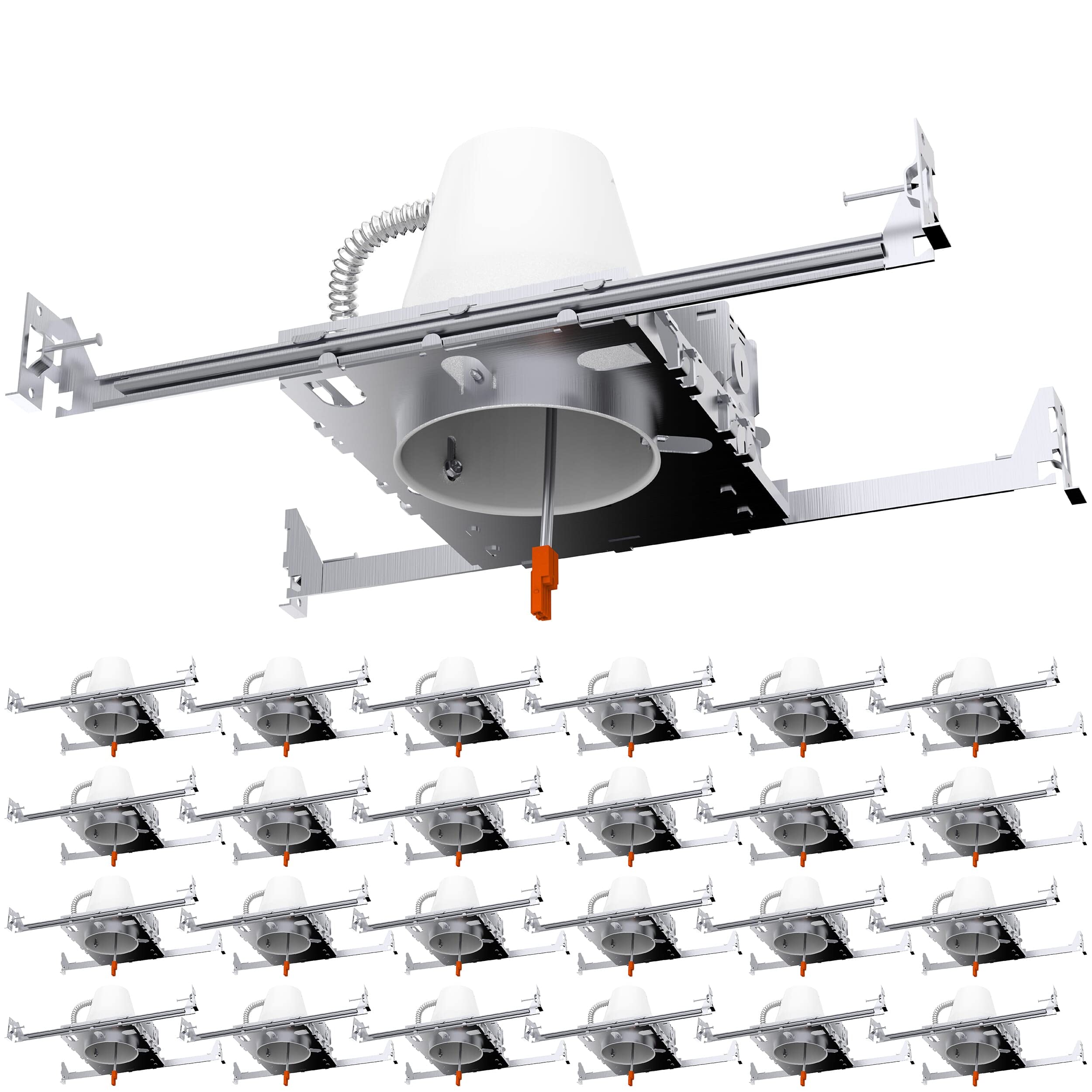 Sunco 24 Pack 4 Inch Recessed Lighting Housing Can Light New Construction Air Tight Steel Ceiling Can 120-277V Hard Wired Tp24 Connector Easy Install Ic Rated, Ul Listed