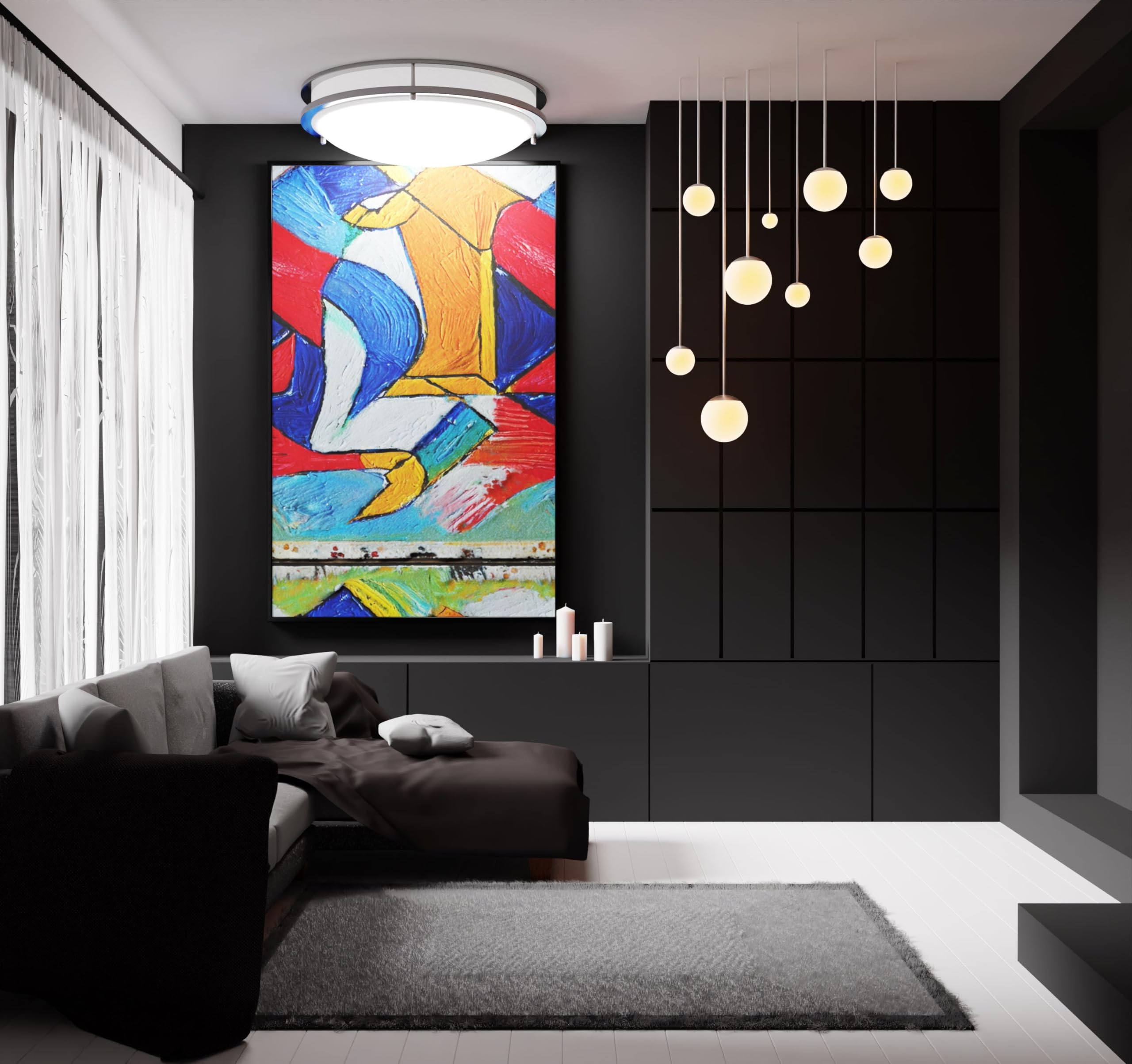 Lunabode Led Ceiling Light Fixture, 12 Brushed Nickel, 20W (95W Eq), 1400Lm, 4000K Natural White, Model Gs-Drcl