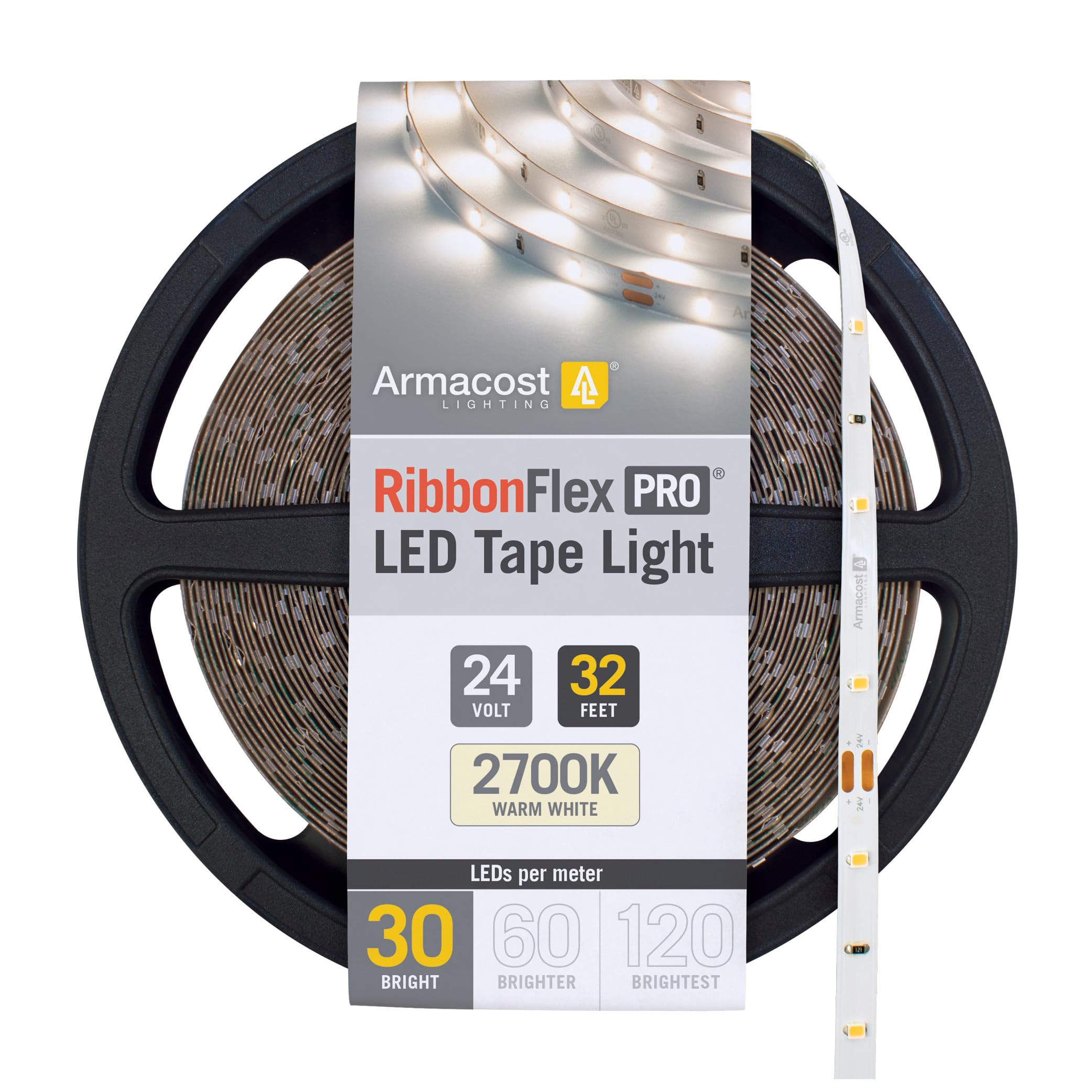 Armacost Lighting Ribbonflex Pro 24V White Led Strip Lights 30 Led/M  2700K  32.8 Ft 134250
