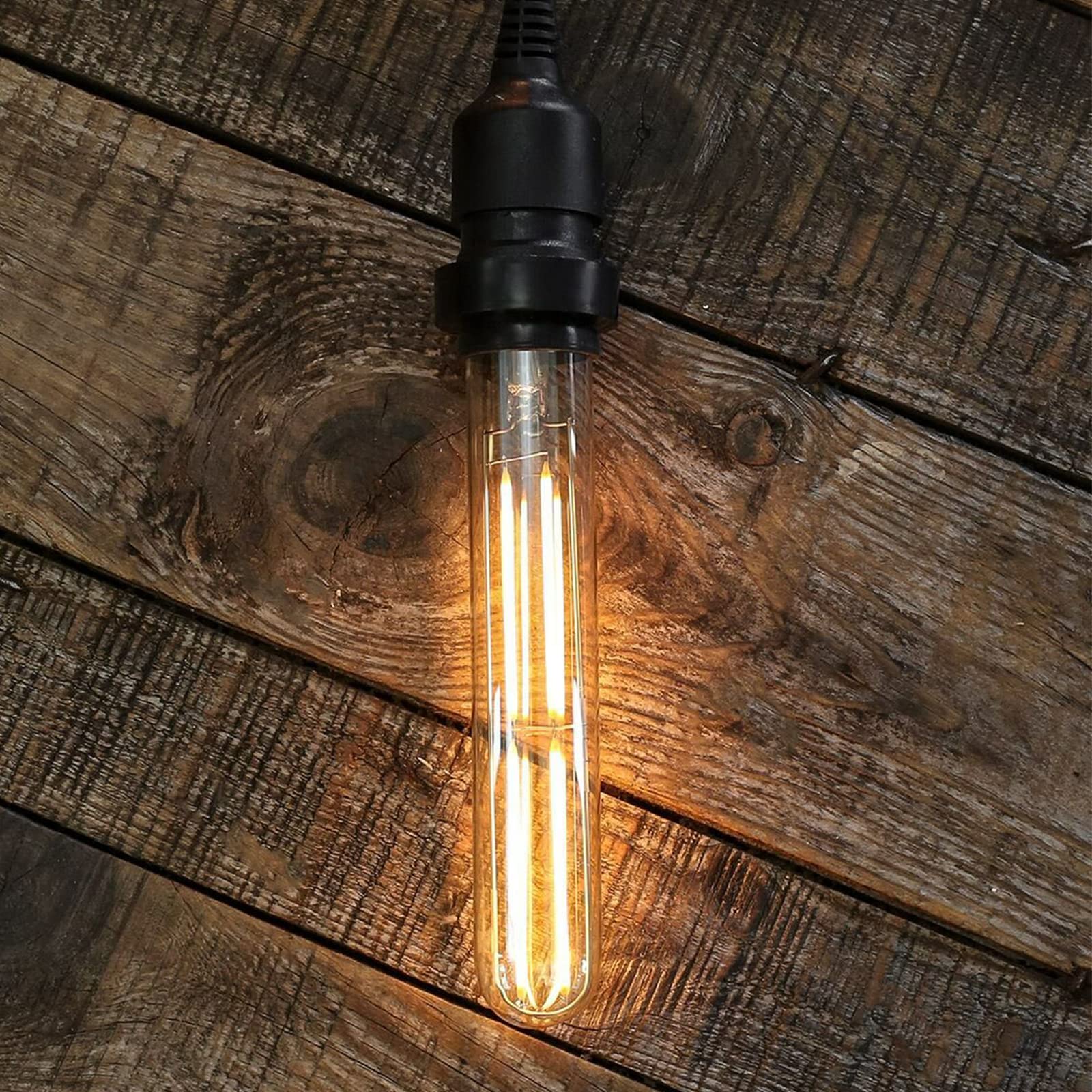 HuNanAoTe si Dimmable LED Tubular Bulb, 6W, Warm White 2700K, E26 Base, Amber, 6 Pack