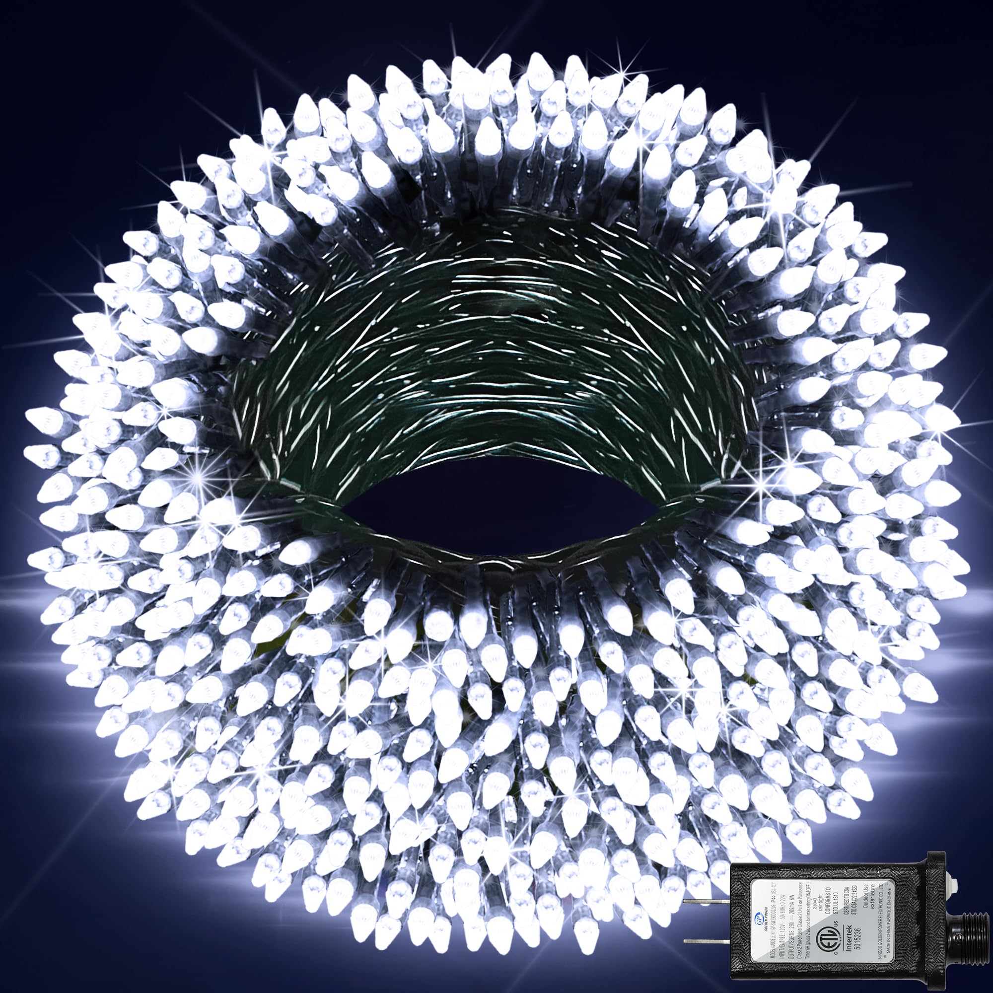 750 Led 240Ft Christmas String Lights Outdoor With 12 Lighting Modes  Green Wire Christmas Lights With Timer & Dimmable  Waterproof Plug In Fairy Lights For Room Party Home Patio Xmas  Cool White