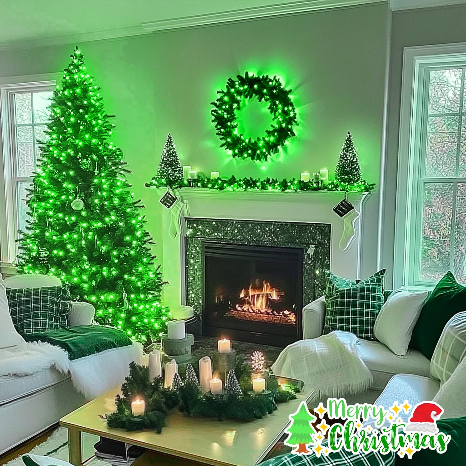 Jmexsuss 100 Led St Patricks Day Lights - 33Ft Plug-In Green Indoor/Outdoor Decor, 8 Modes, Clear Wire, Model Exs-S-0100