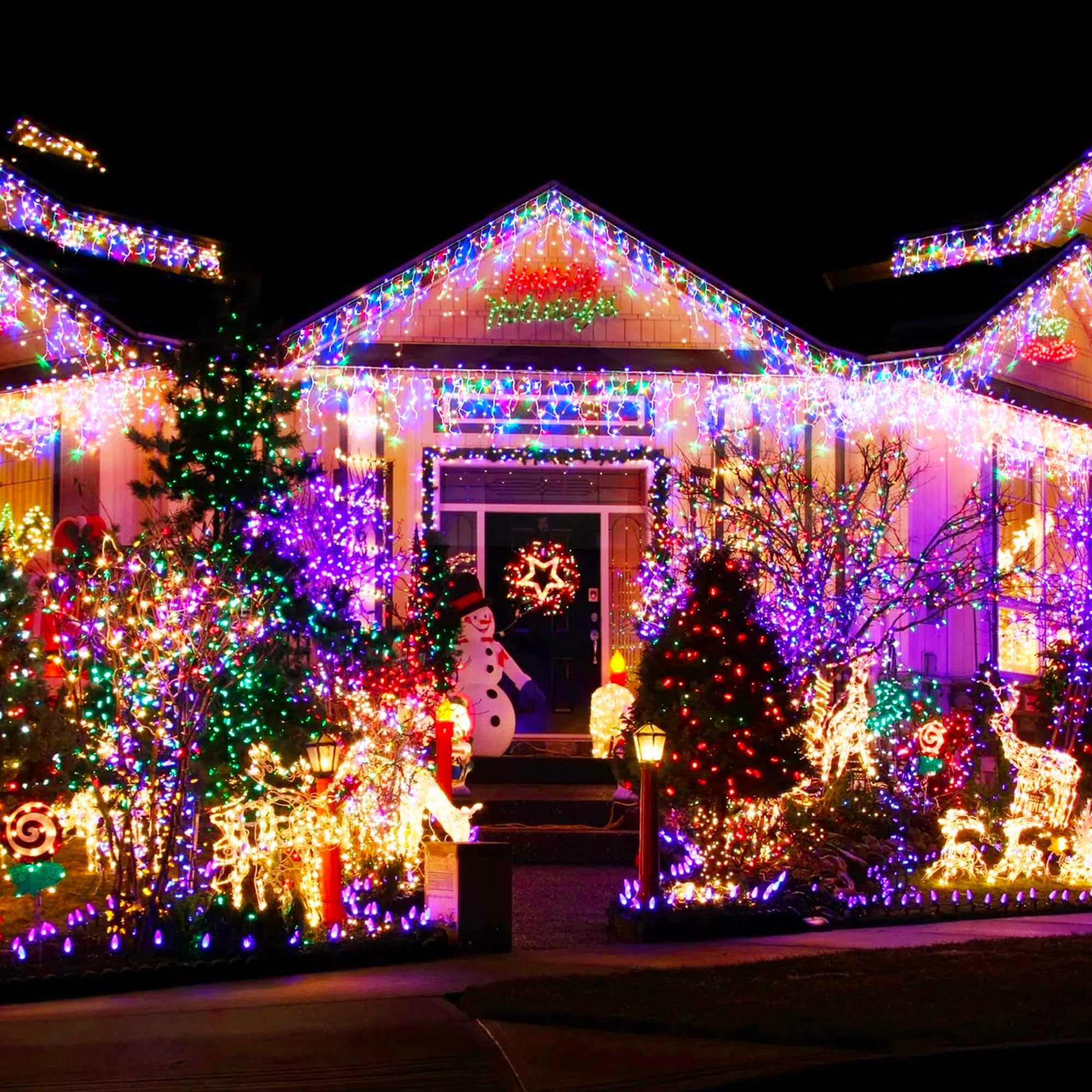 Dazzle Bright 164 FT 500 LED Christmas String Lights, Waterproof Green Wire String Lights with 8 Modes, Outdoor Christmas Decora