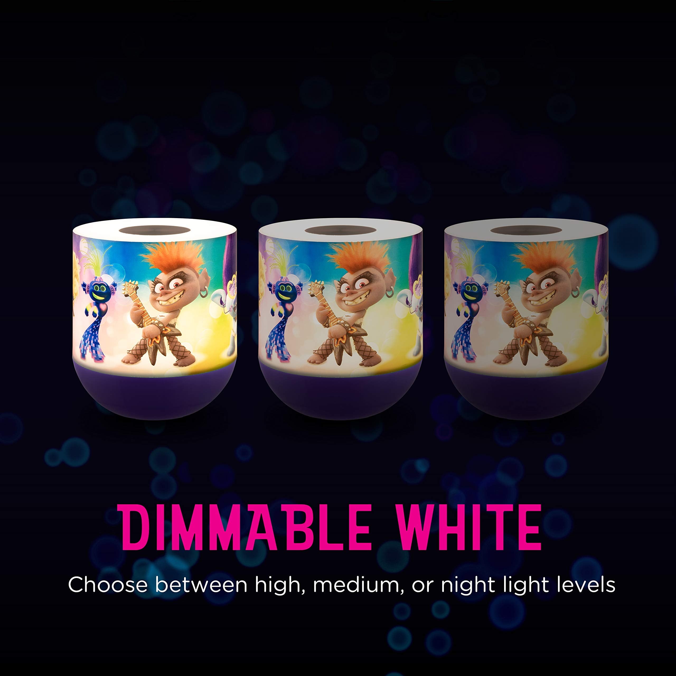 DREAMWORKS TROLLS LED Night Light, Touch Sensor, Dimmable, Color-Changing, Model 50009, Ideal for Kids Room, Bathroom, Nursery