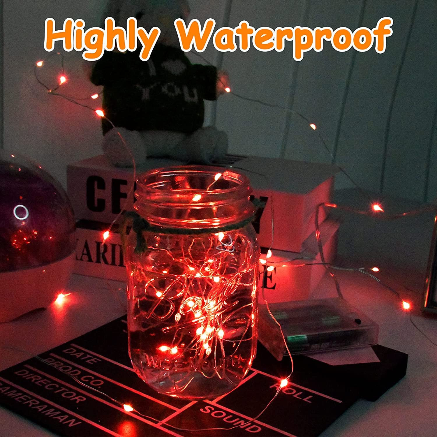 BOLWEO Valentines Day Decoration Red Fairy Lights Battery Operated, 3 Pack 10Ft 30 LED String Lights Lights, Diwali Halloween Li
