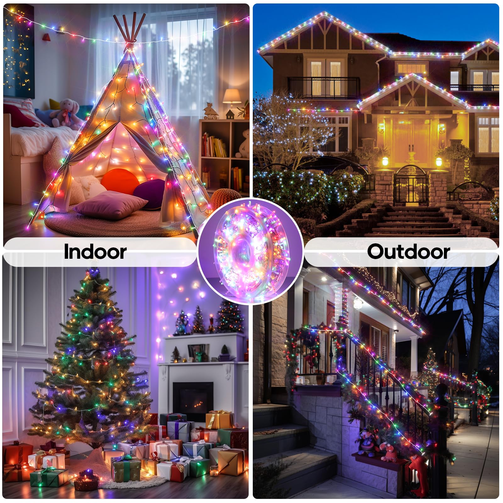 Soiarllt 600 Led Christmas Lights  246Ft Outdoor Waterproof String Lights With Remote  Timer & Memory Function & 8 Modes  Twinkle Lights Plug In For Christmas Tree  Patio  Outside. Multicolor