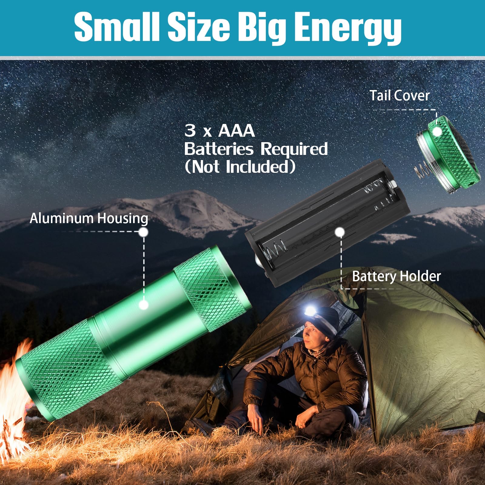 VIHOSE Mini Flashlights 12 Pcs Set, Bright Aluminum LED Handheld Lights with Lanyard, Elegant Colors for Kids Camping and Emergencies