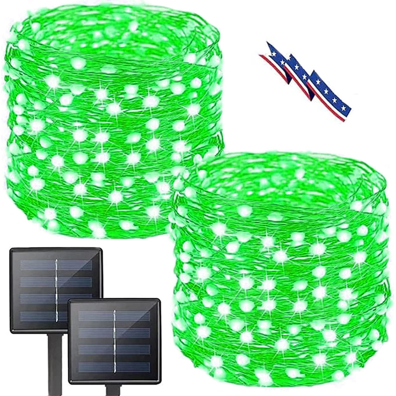 Solar String Lights Outdoor, 2-Pack 80Ft 200 Led Solar Christmas Twinkle Lights Outside Waterproof Copper Wire 8 Modes Solar Fai