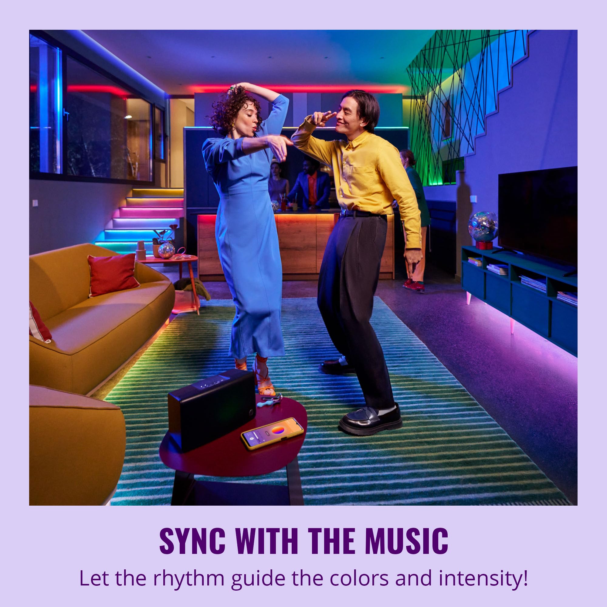 WiZ Connected LED Light Strip, 100 ft, RGB Color-Changing, Voice/App Control, Model 605550, Works with Google Home, Alexa, HomeKit