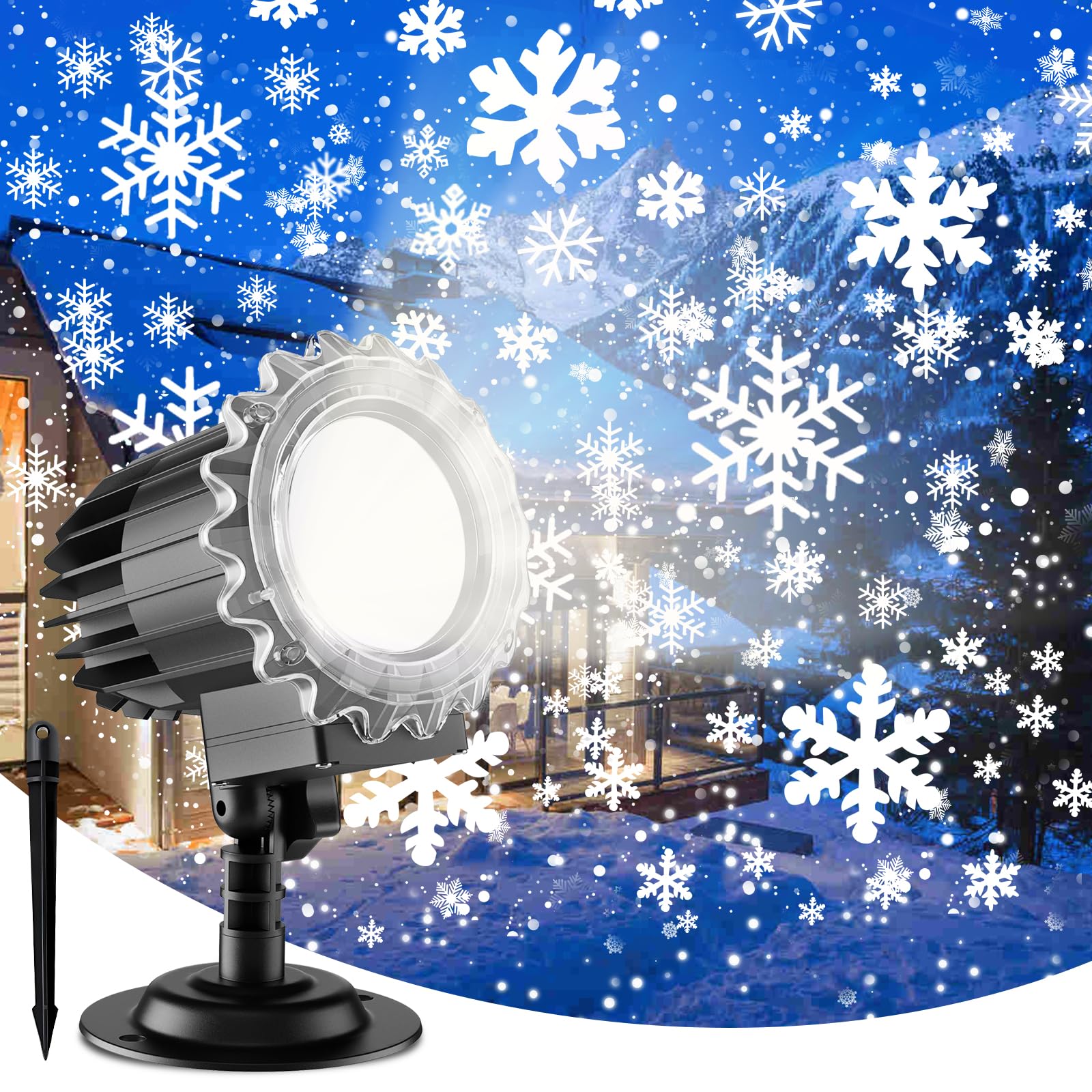 Christmas Snowflake Projector Lights, Led Projector Lamp Outdoor, Christmas Decorations Lighting for Indoor/Outdoor Xmas Holiday