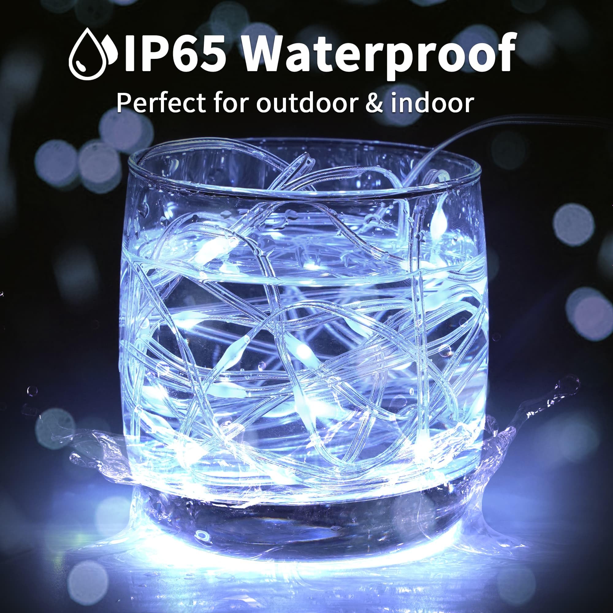 Fairy Lights 40 FT 100 LED USB Twinkle String Lights Plug in Lights with Remote and Timer 8 Modes Waterproof Silver Wire for Bed