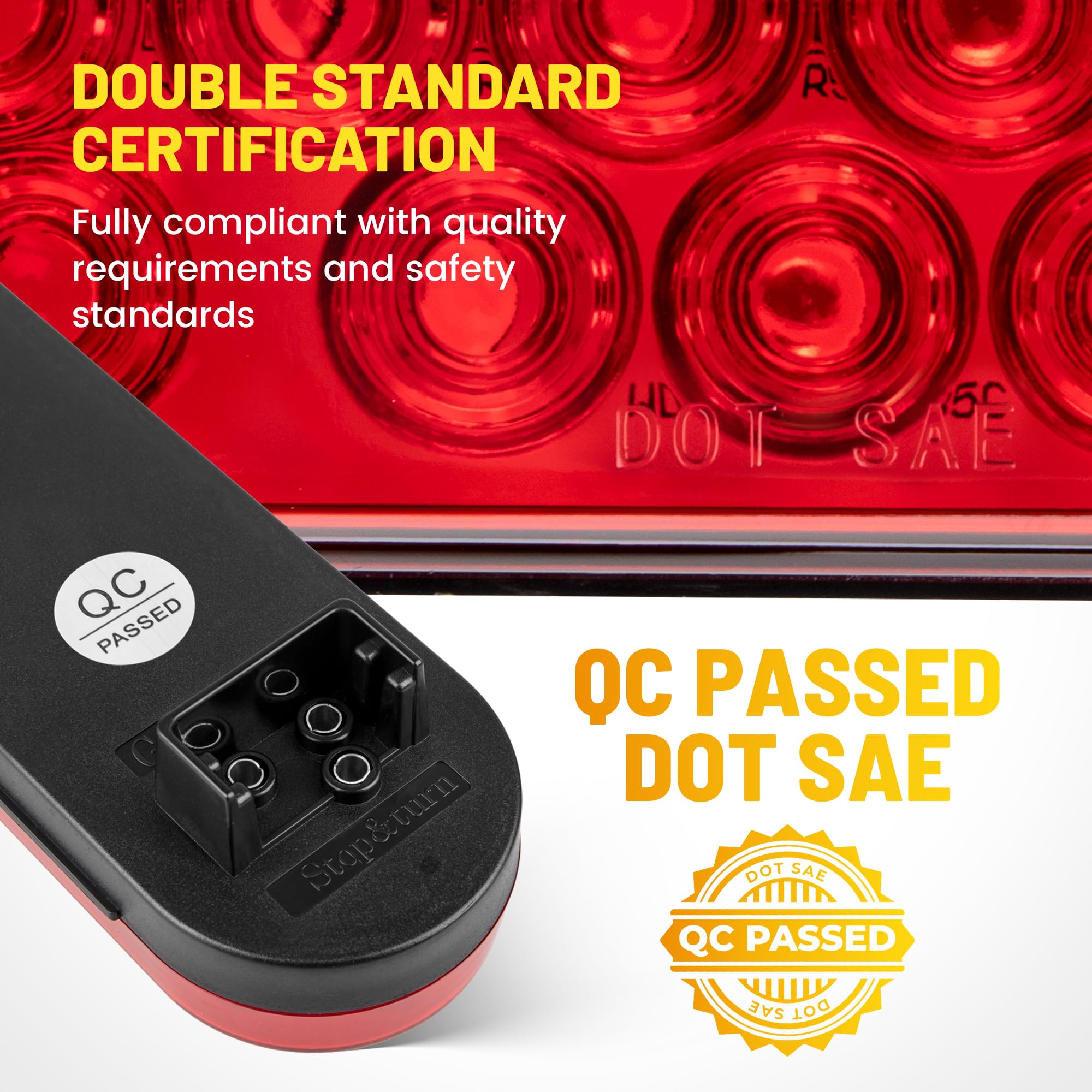 Oyviny 6 Inch Oval Red Led Trailer Tail Lights 2Pcs, Super Bright 24Leds Oval 6&quot; Brake Turn Stop Tail Lights With Flush Mount Grommets Dot Sae Certified For Rv Truck, Bus, Trucks