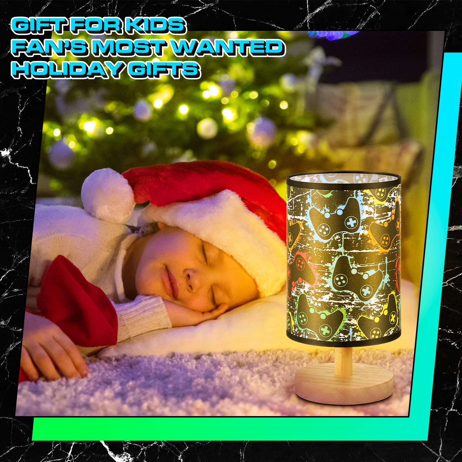 Glooglitter Video Game Table Lamp For Christmas Gifts 3 Colors Dimmable Lights 9.72 X 5.12 Inch Night Light Bedside Lamps Decoration For Bedroom Desk Birthday Gifts For Home Decor