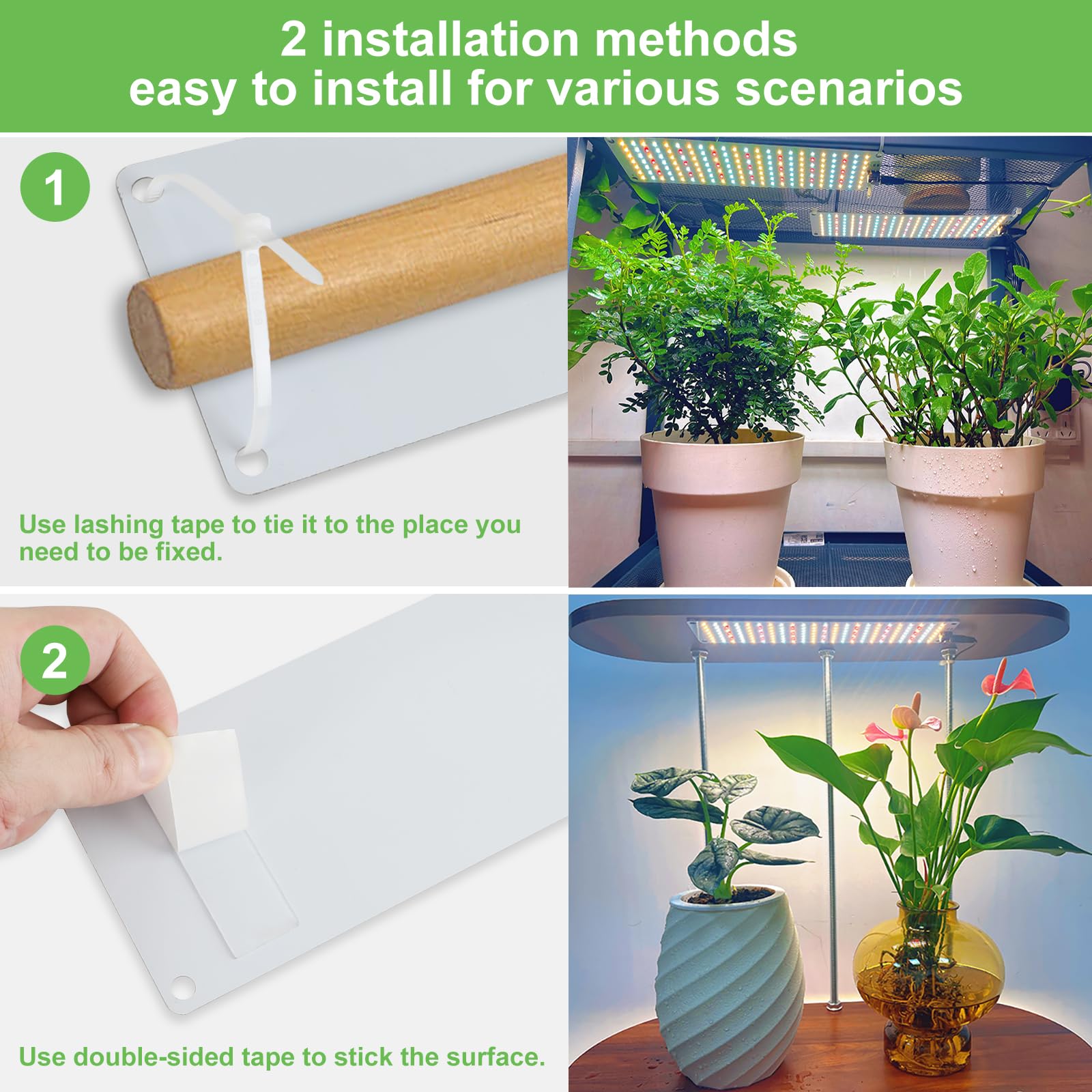 YFFLO Grow Lights for Indoor Plants, Full Spectrum, 644 LEDs, 10 Dimmable Levels, Auto On/Off Timing, 4PCS, Aluminum, Model ZWDYF01