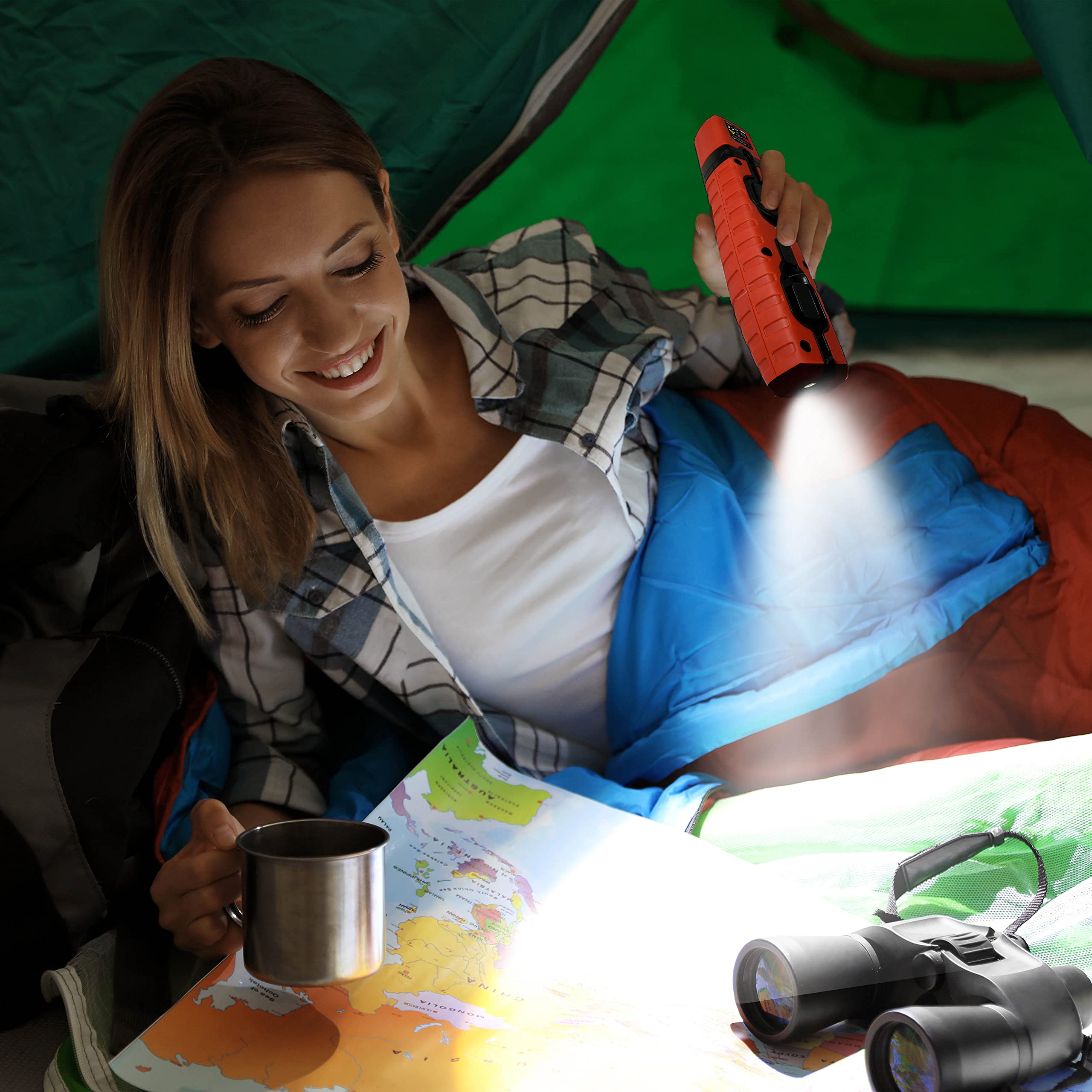 Schumacher Sl360Ru Rechargeable Lithium Ion Led Work Light - Red - Cordless, 360-Degree Swivel, Multiple Lighting Options