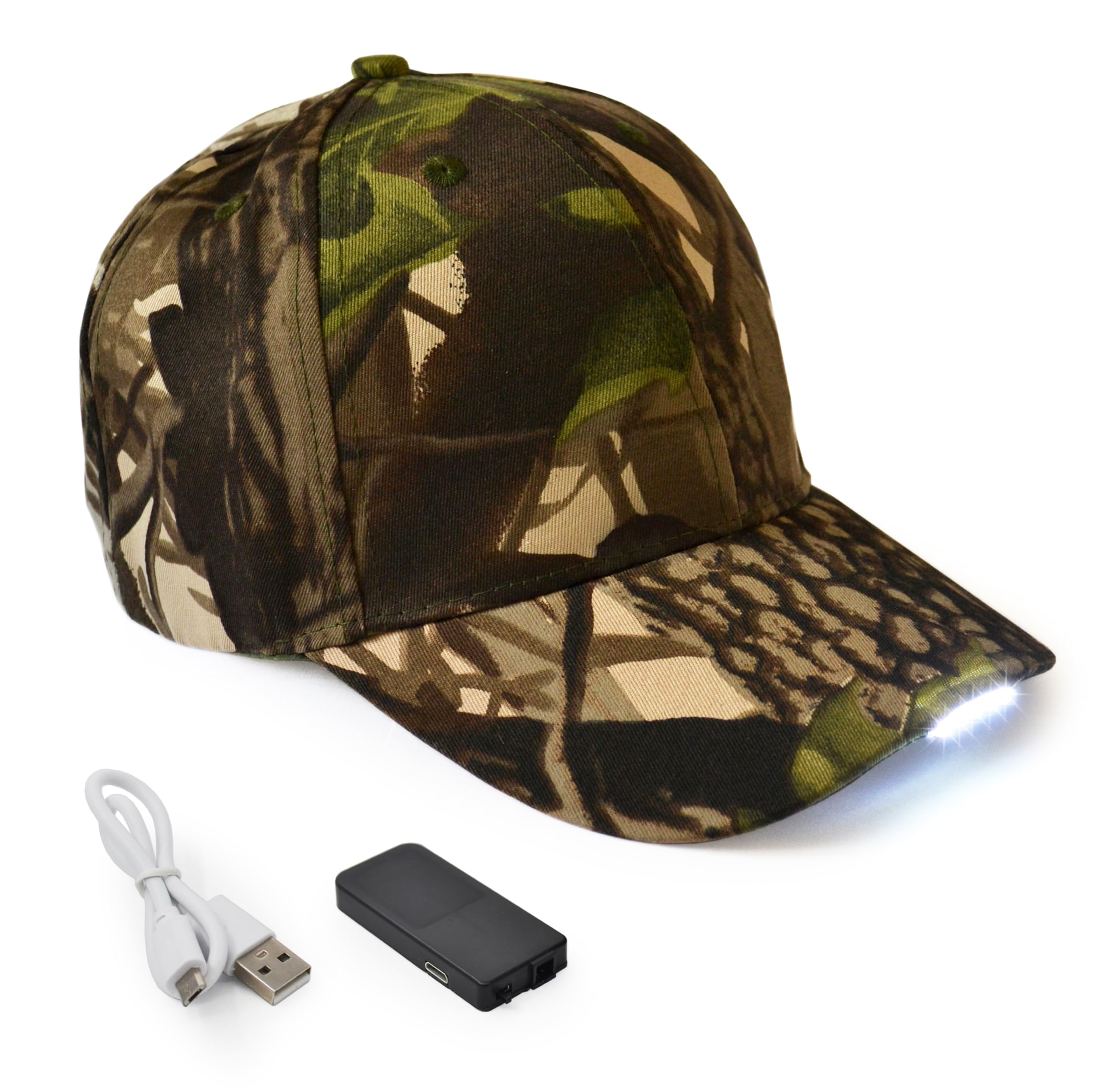 Ultrakey Rechargeable Led Baseball Cap - Camouflage, One Size, Perfect For Outdoor Parties