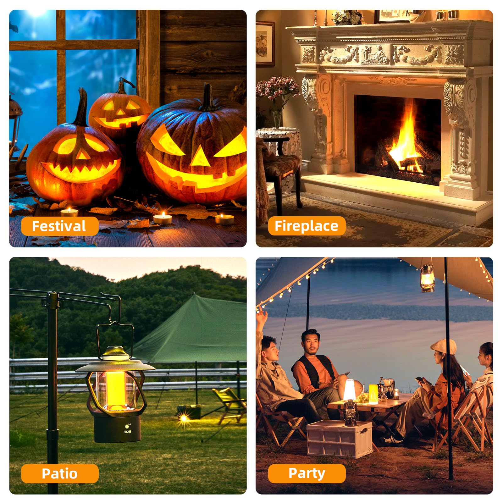 Led Flame Effect Light, Flame Lamp 4 Modes Usb Rechargeable Fire Lights With Remote & Timer, Indoor Campfire Outdoor Decorative Lantern Fireplace Romantic Light For Home Party Camping Bar 2 Pack