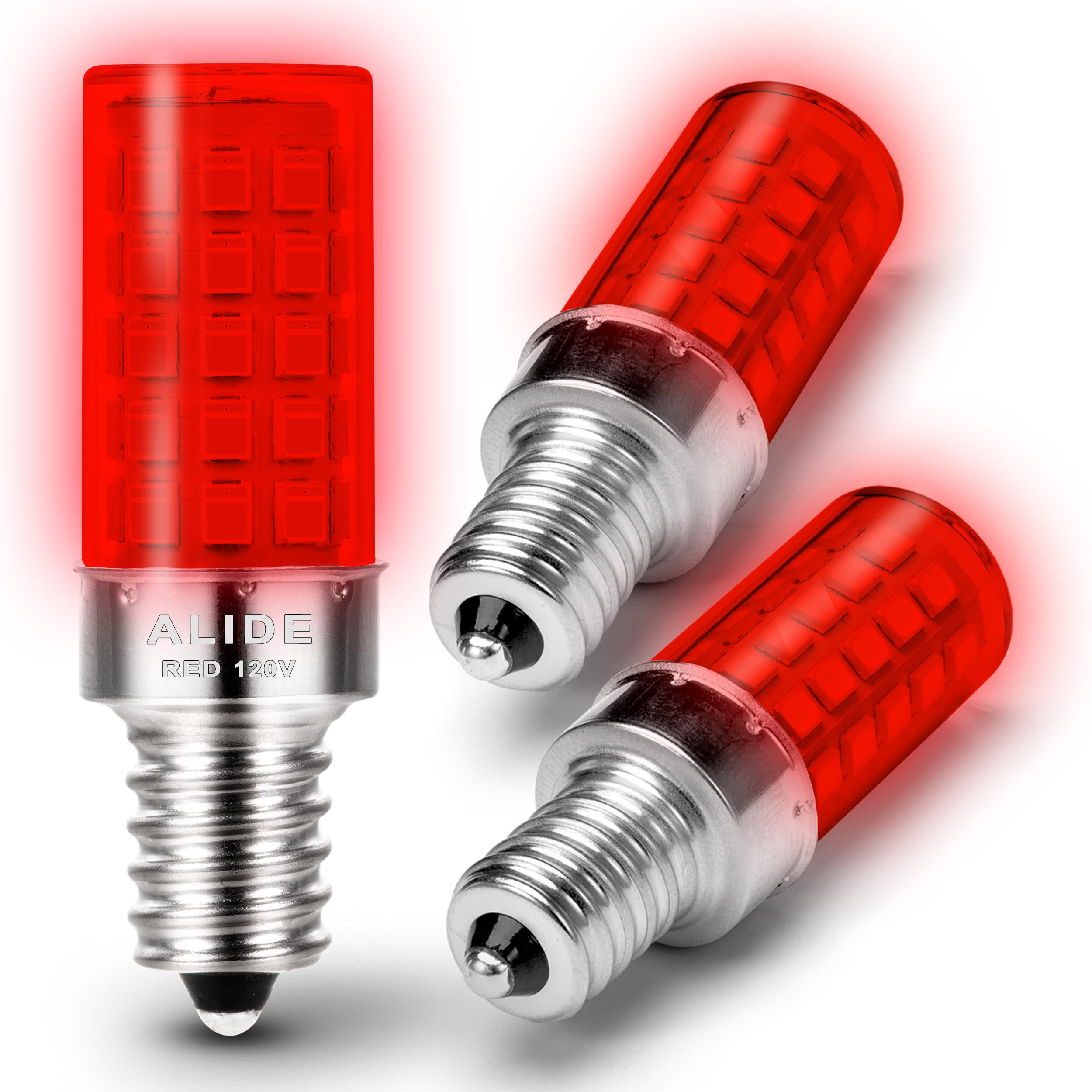 Alide E12 Led Candle Red Light Bulb,4W, 40Watt Equivalent, E12 Small Base C7 T6 Red Led Bulb For Christmas Holiday Festival Part