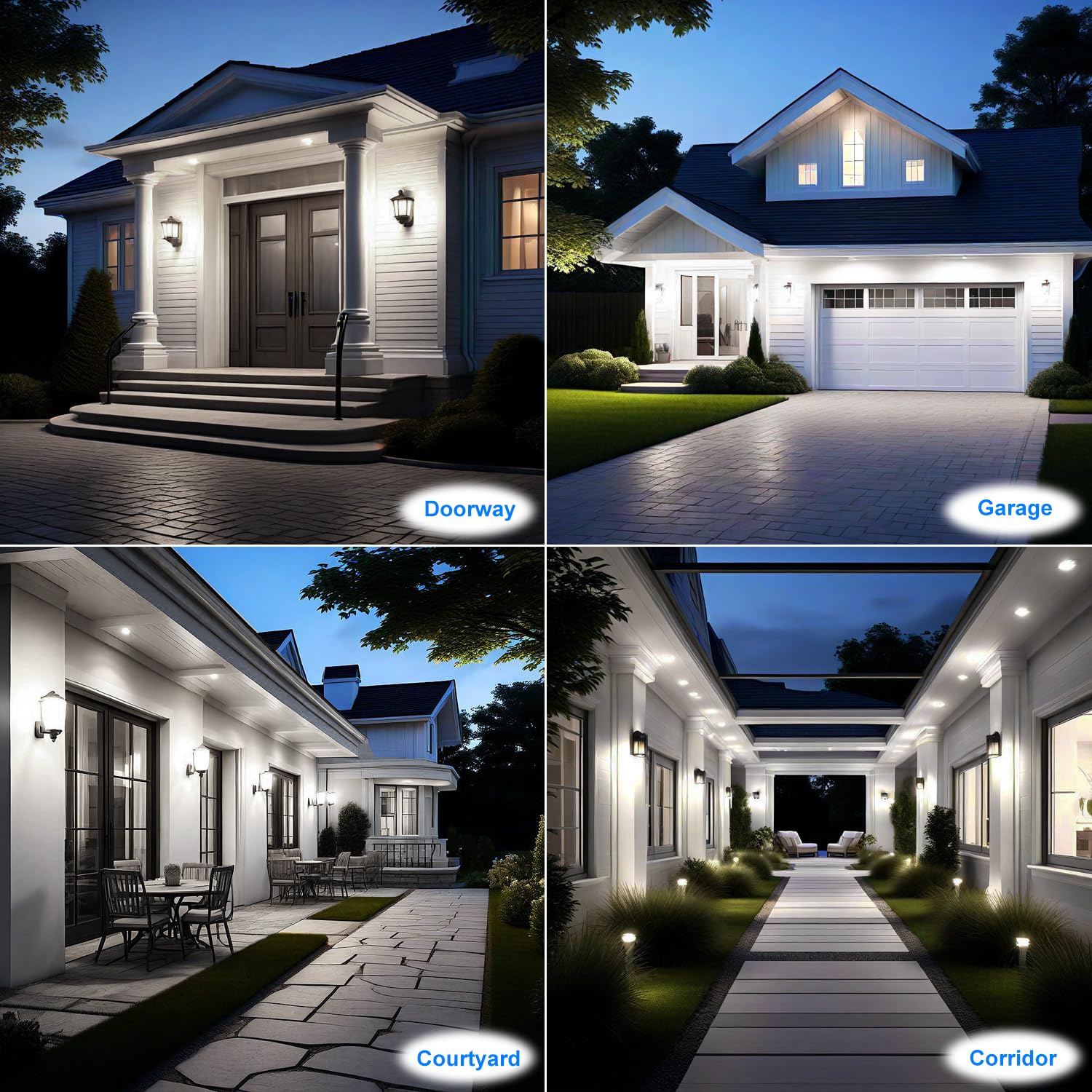 seami Dusk to Dawn LED BR30 Light Bulbs, 12W E26, 6000K Daylight, Auto On/Off, Pack of 4, Model SPGG01