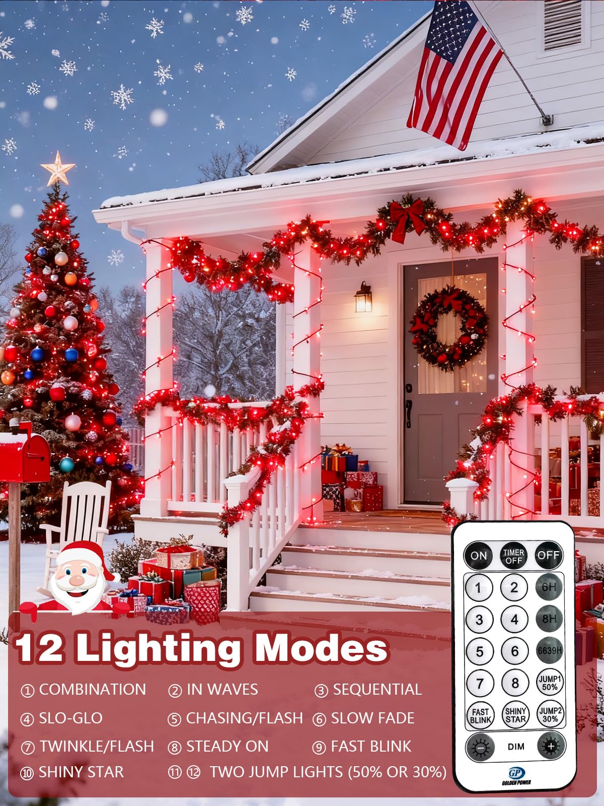 Voice Controlled Christmas Lights With Remote  99 Ft 300 Led String Lights Indoor Outdoor With 12 Modes 3 Timers  Dimmable Twinkle Light Plug In Waterproof For Xmas Tree Yard Party Decorations  Red