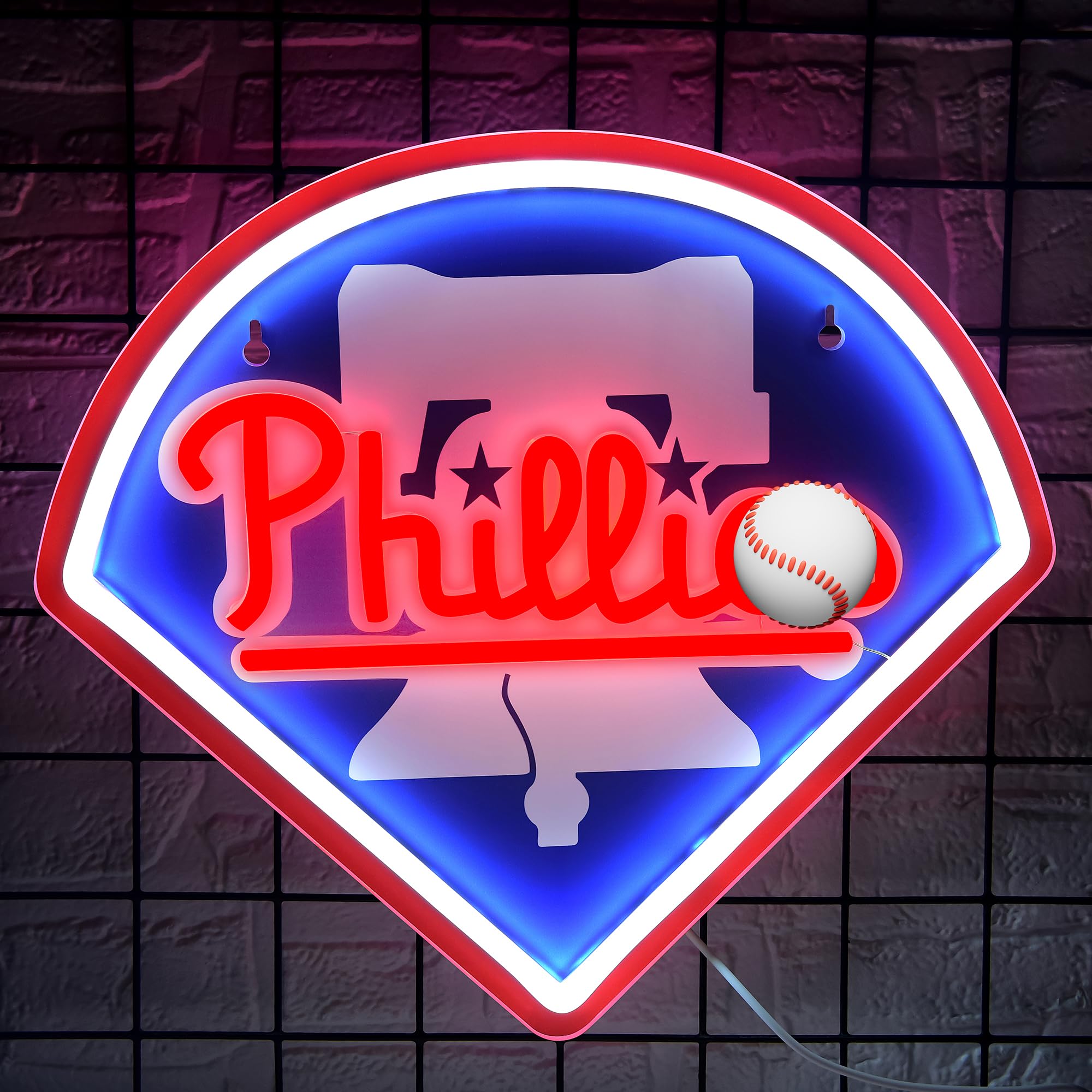 Baseball Neon Sign For Wall Decor Baseball Neon Light For Man Cave Team Led Light Up Sign For Bedroom Bar Dorm Party Birthday Gifts For Sport Fans 5V Usb Powered Size13.3 * 12.2In(Zyld271)
