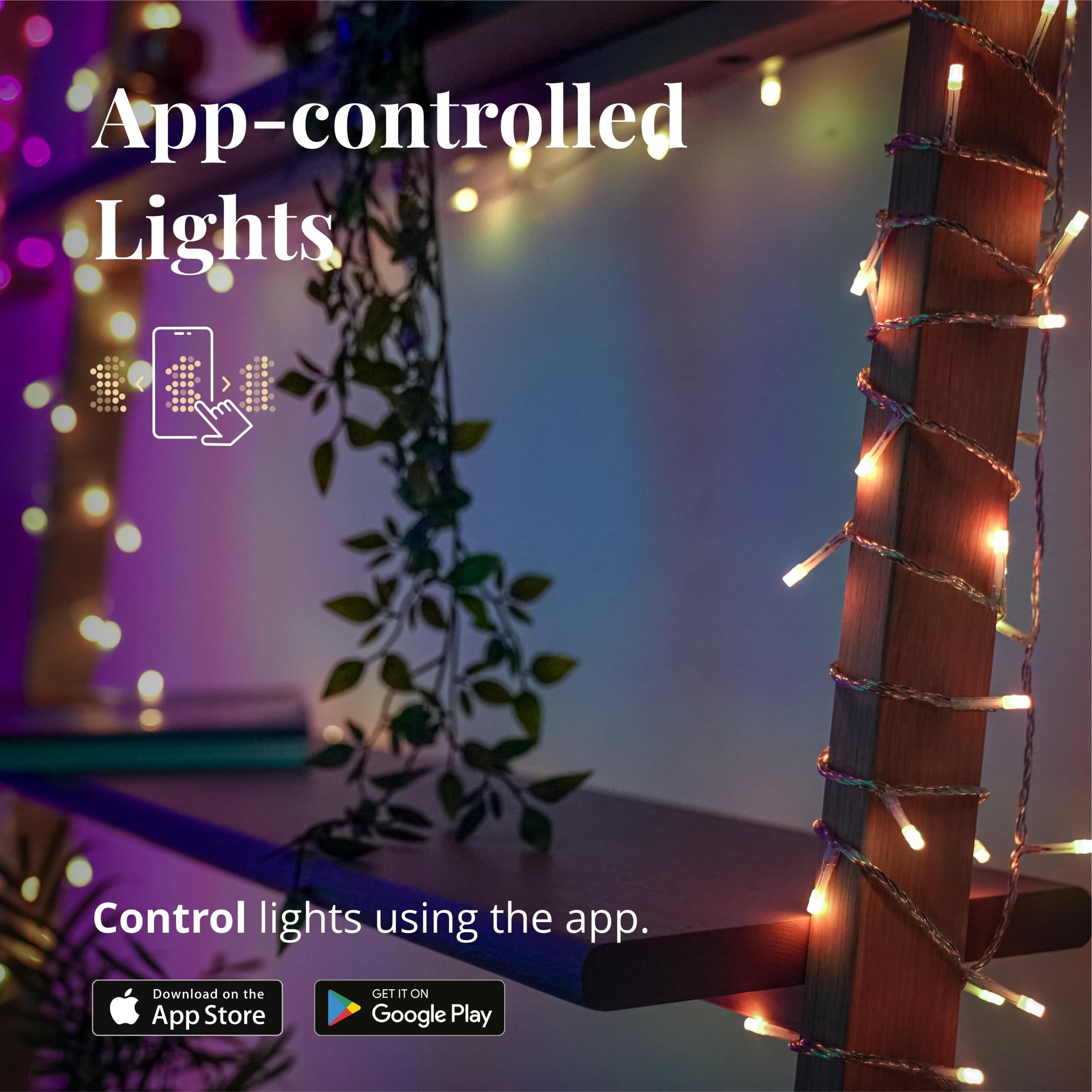 Twinkly Icicle - App-Controlled Led Christmas Lights With 190 Rgb+W (16 Million Colors + Pure Warm White) Leds. Clear Wire. Indo