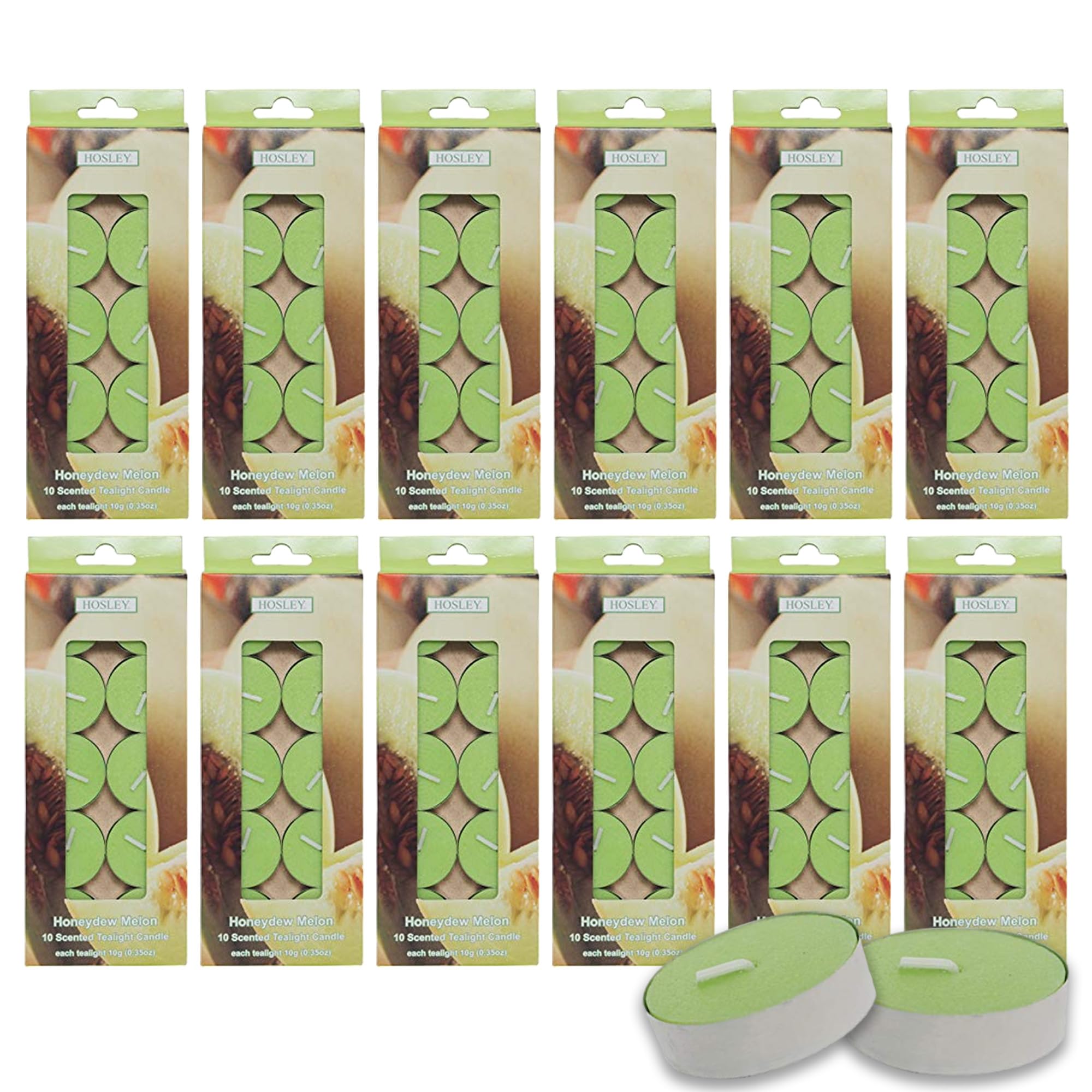 Hosley Honeydew Melon Scented Tea Light Candles, 120 Pcs, Light Green, Ideal For Events