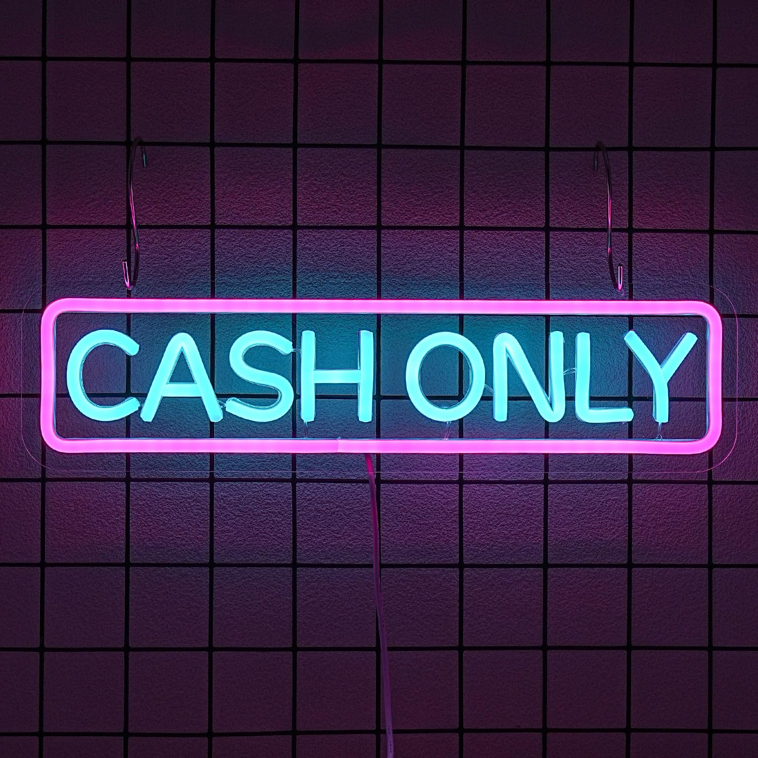 Xixkilly Neon Sign for Business - Pink Cash, LED Light, 16.5inx5.9in, Plastic