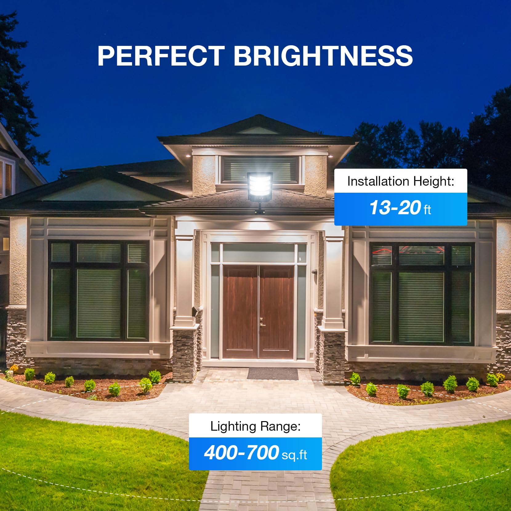 VowelsOne Solar Street Light 400W with Motion Sensor, Waterproof, 320° Wide Angle, Black, HG400W-1Pack