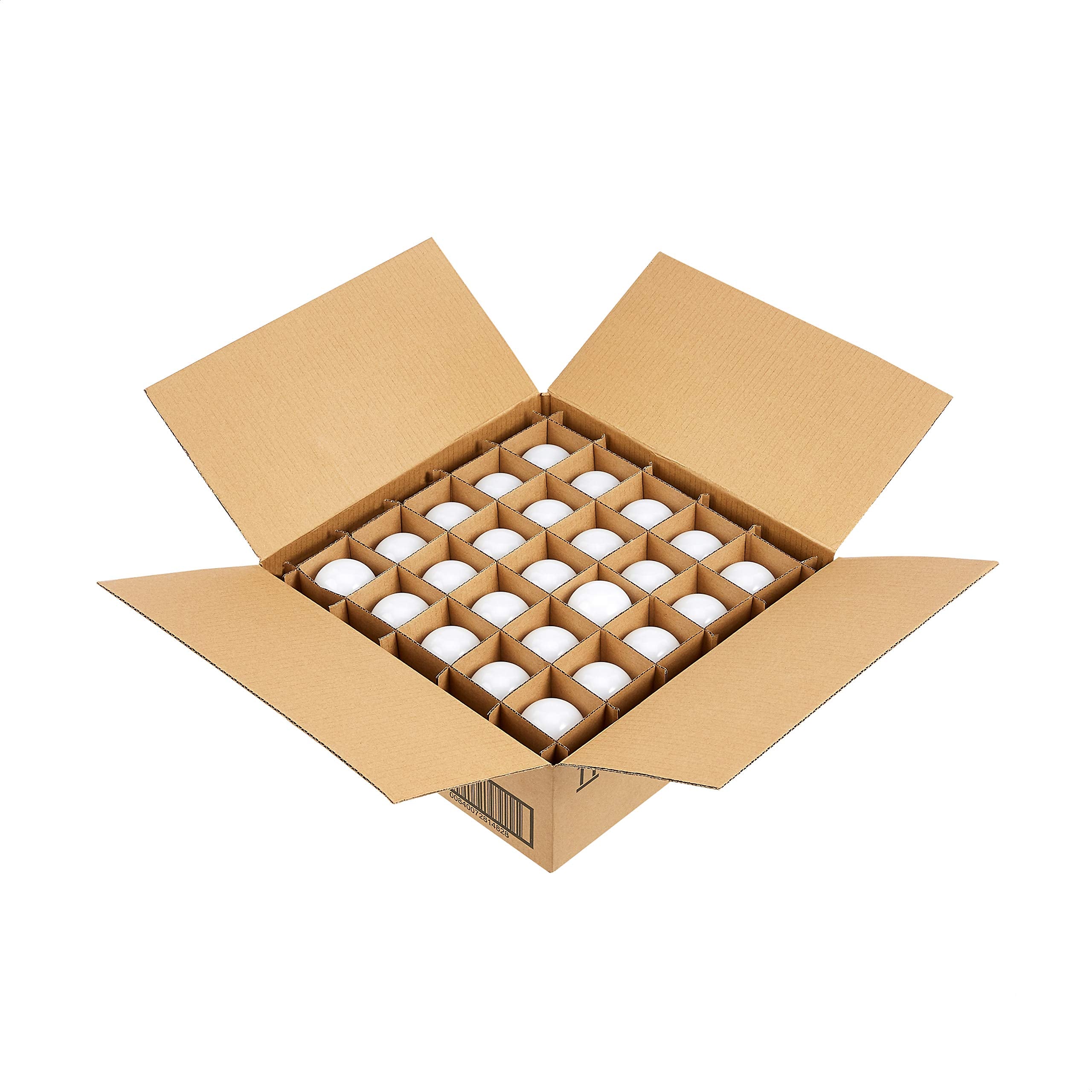 AmazonCommercial 60 Watt Equivalent, 10000 Hours, Non-Dimmable, 800 Lumens, E26 Base, A19 LED Light Bulb - Pack of 25, Soft Whit