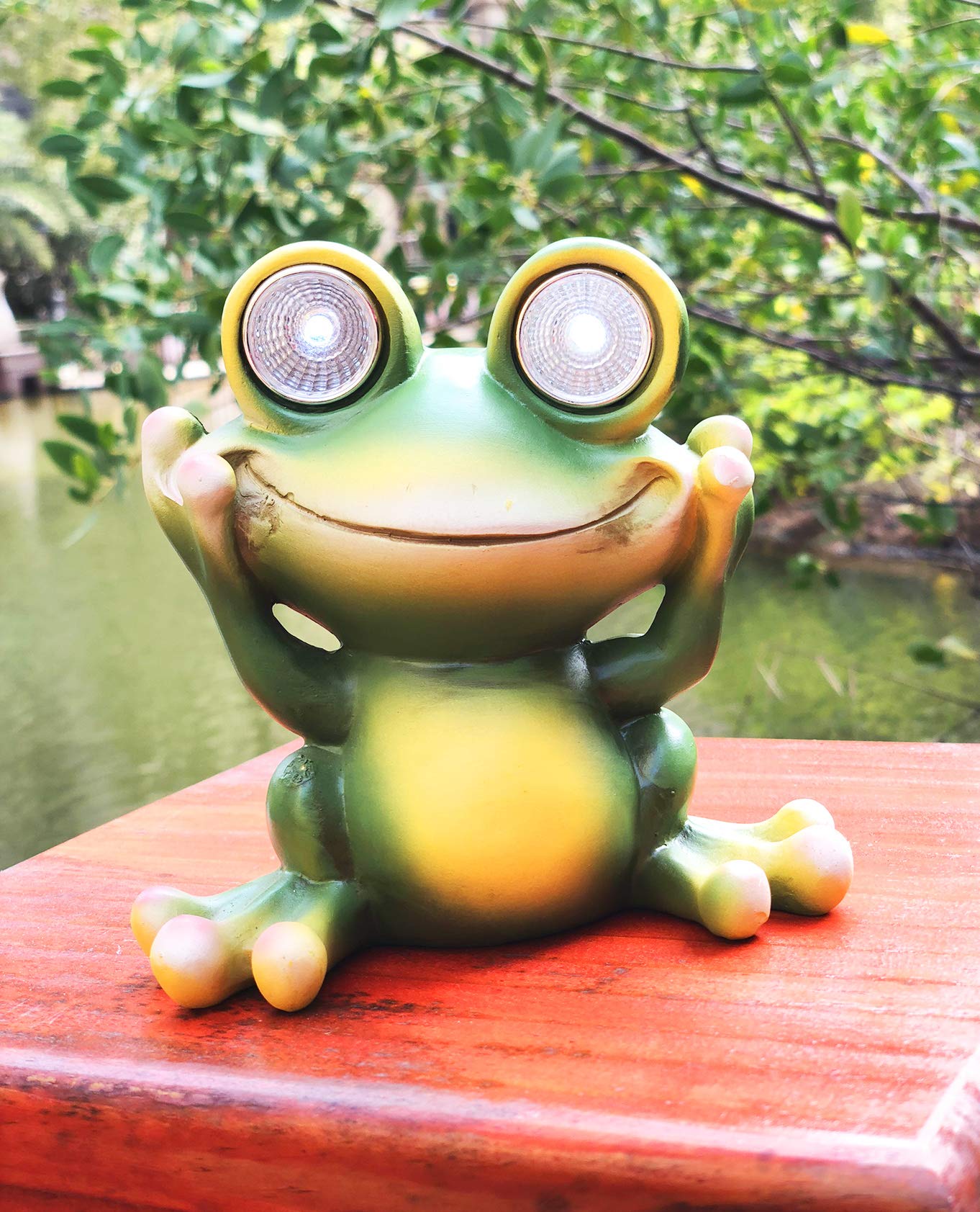 TIBLEN Solar Powered Frog LED Garden Light Decor - Green - Model 9F3189A