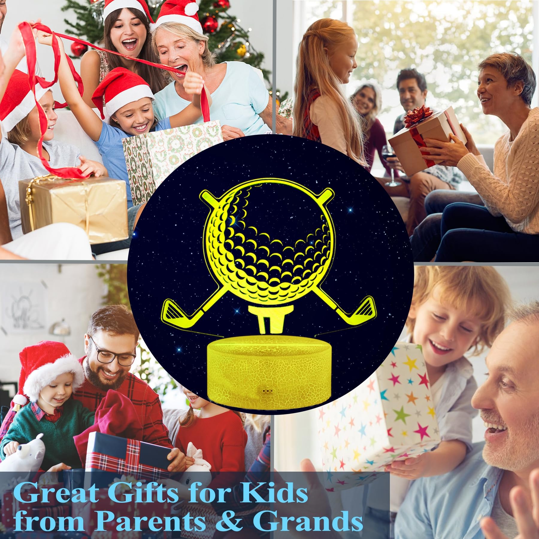 Golf Gifts, Golf Night Light, 3D Illusion Lamp With Rgb 7 Colors Changes Remote Control+Timer+Dimmable, Led Golf Decor, Golf Dec