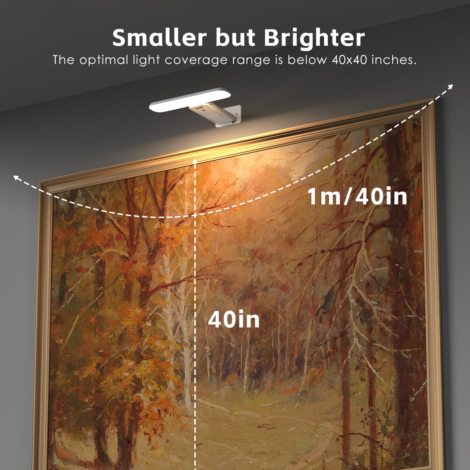 NARUNDREN Rechargeable LED Picture Lights - 2 Pack, Dimmable, Battery Operated, White, Model WL03, Ideal for Art and Wall Decor