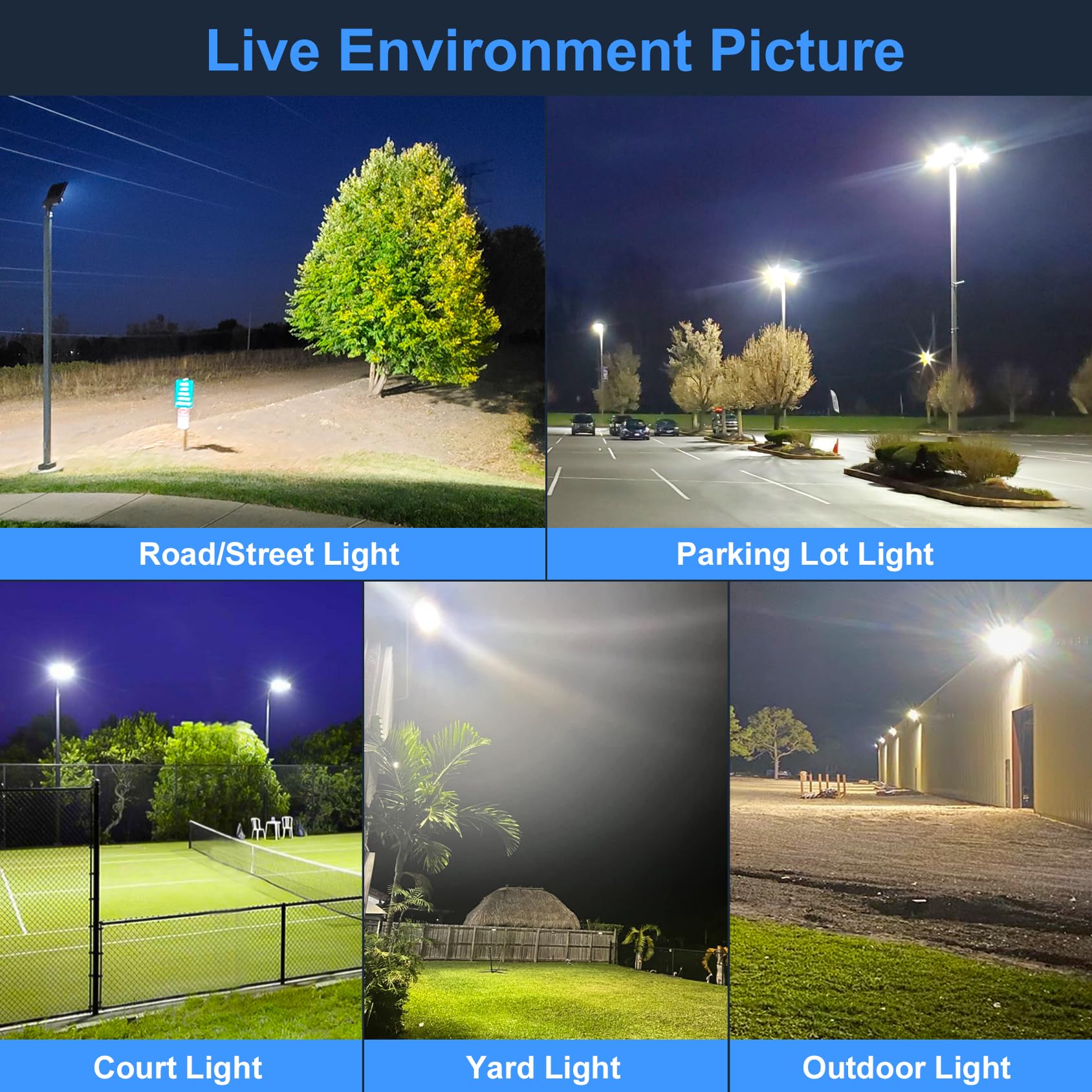 Kukuppo 2Pack 400W Led Parking Lot Light 60000Lm  Dlc Etl Listed Led Shoebox Parking Pole Light Power Adjustable 5000K Ip65 Waterproof Outdoor Commercial Area Lighting With Slip Fitter 100-277Vac