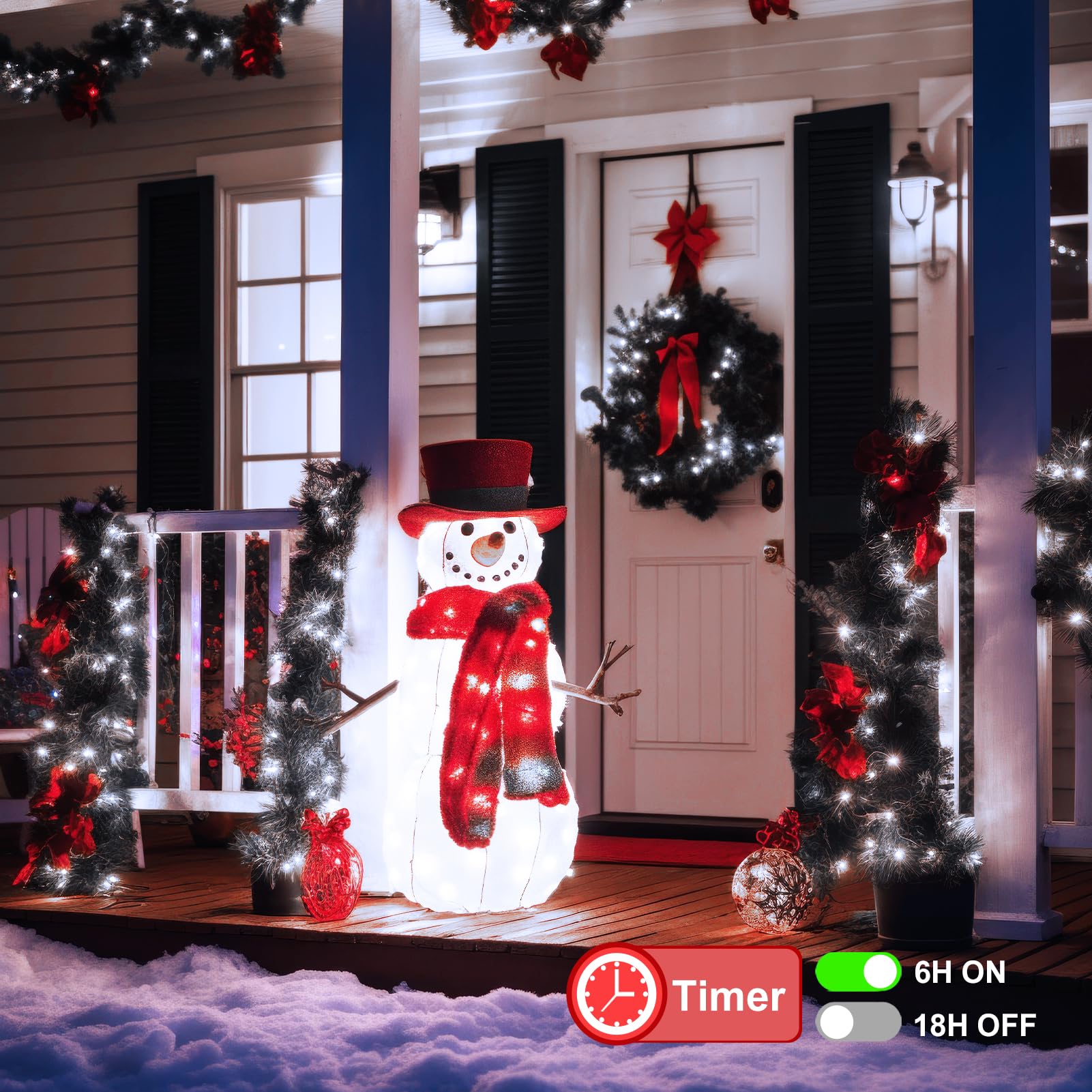 Echosari 200 Led 66Ft Battery Powered Christmas Lights, String Lights With Remote Timer, Outdoor Fairy String Lights Waterproof For Home Garden Party Christmas Trees Decoration (Cool White)