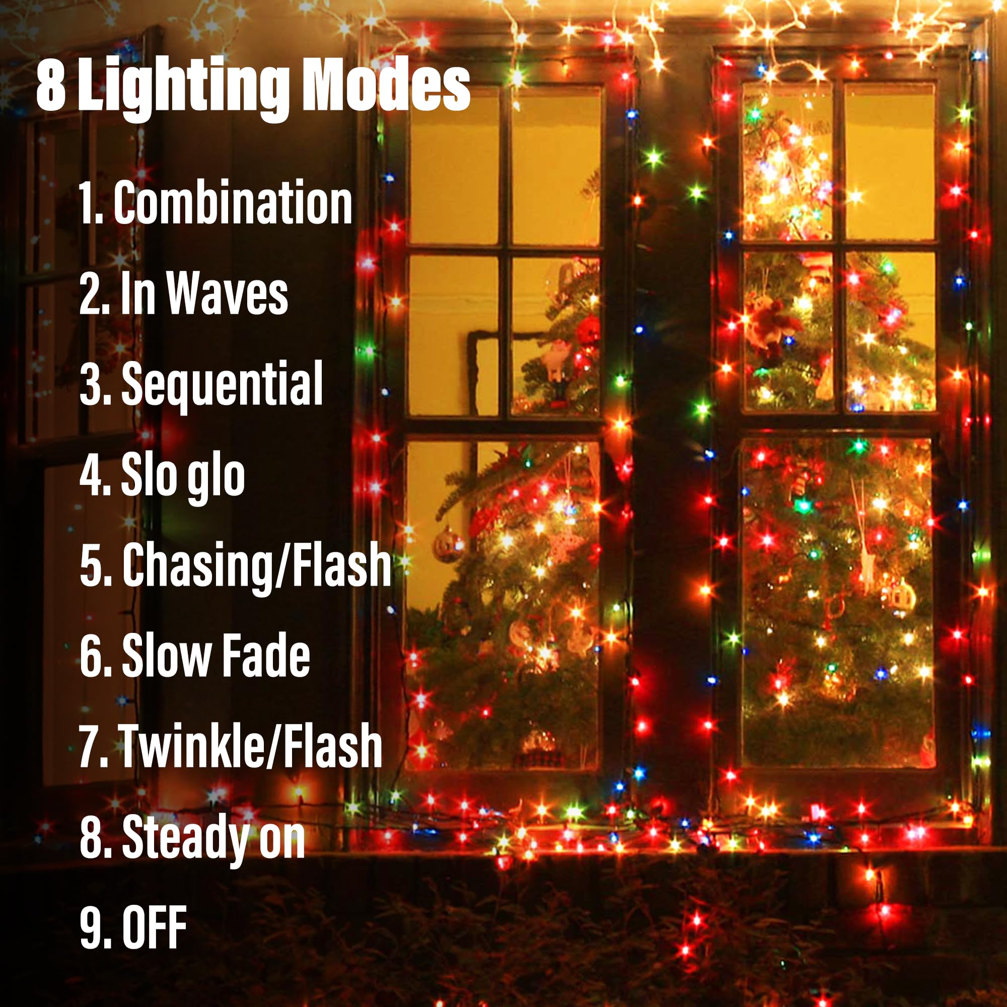 Lomotech Battery Operated Christmas Lights - 4 Pack Total 66Ft 200 Led Battery String Lights 8 Modes Waterproof With Timer For H